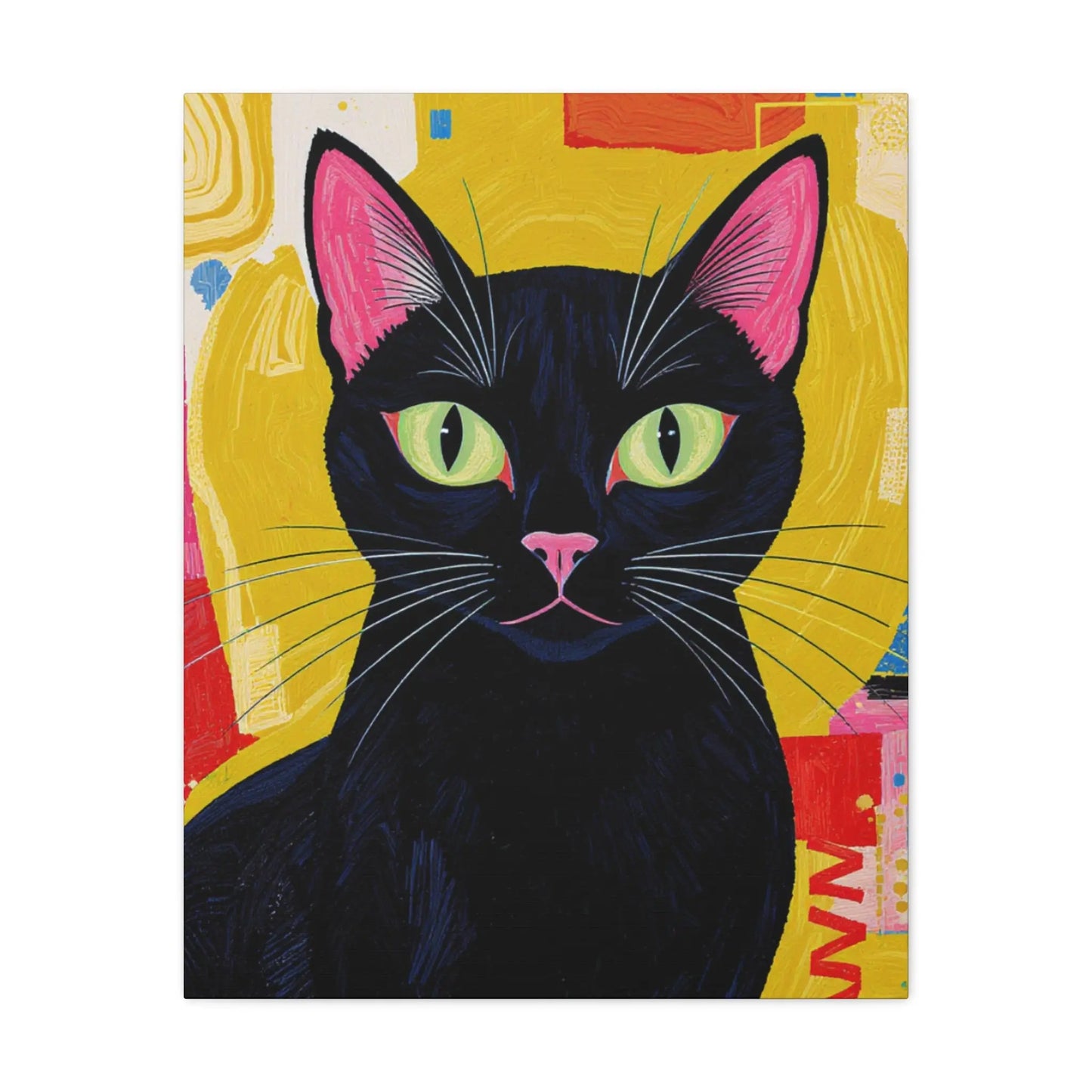 Black Cat Pop Art Matte Canvas Print — Stretched 1.25" Printify