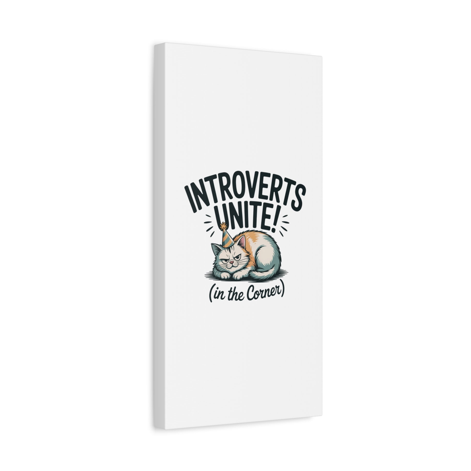Introverts Unite (In the Corner) Matte Canvas | Funny Holiday Decor, Party Survival Humor Printify