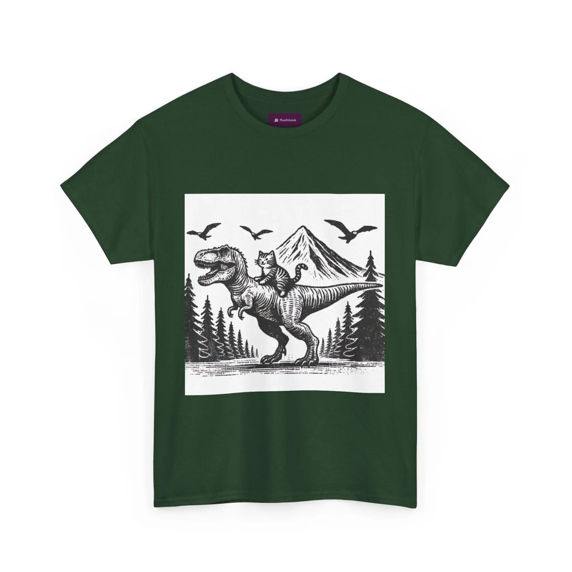 Dinosaur Cat Tee Printify