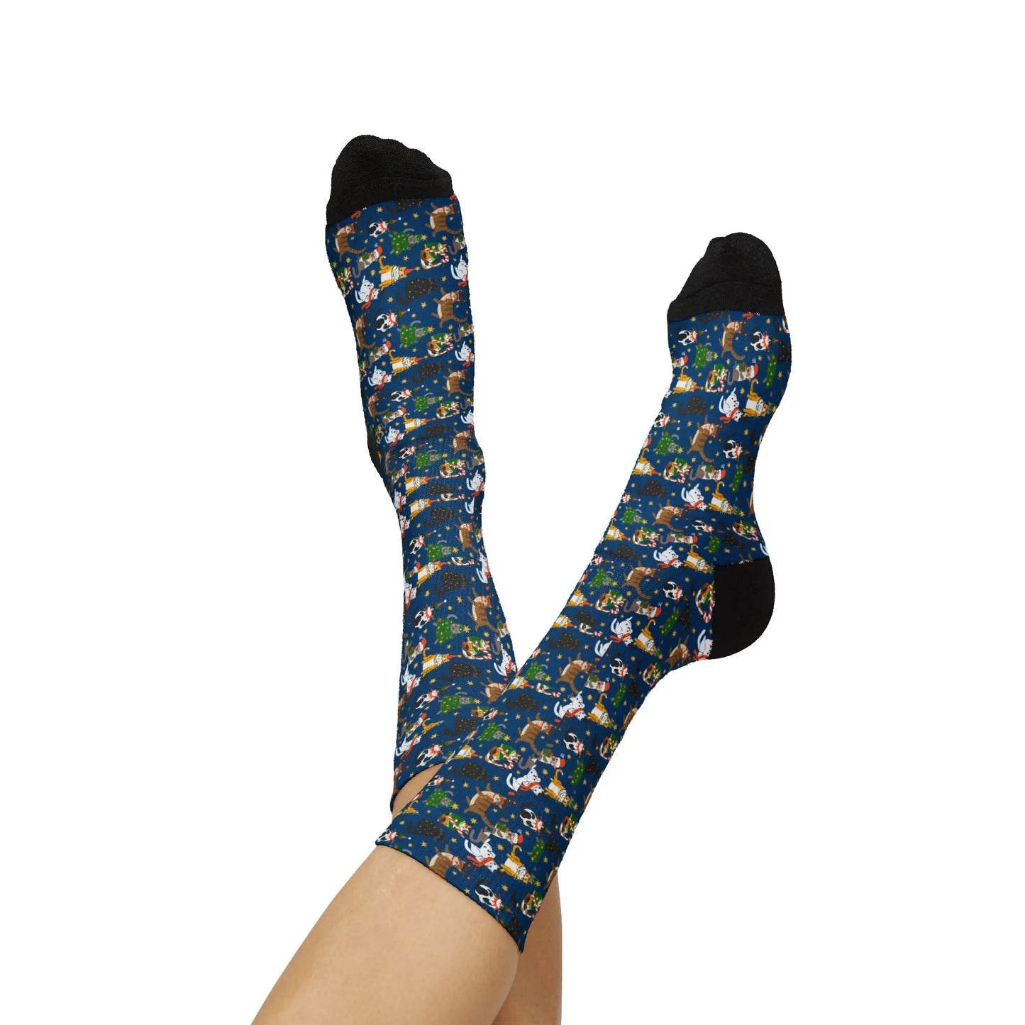 Cat Pattern Sublimation Socks Printify