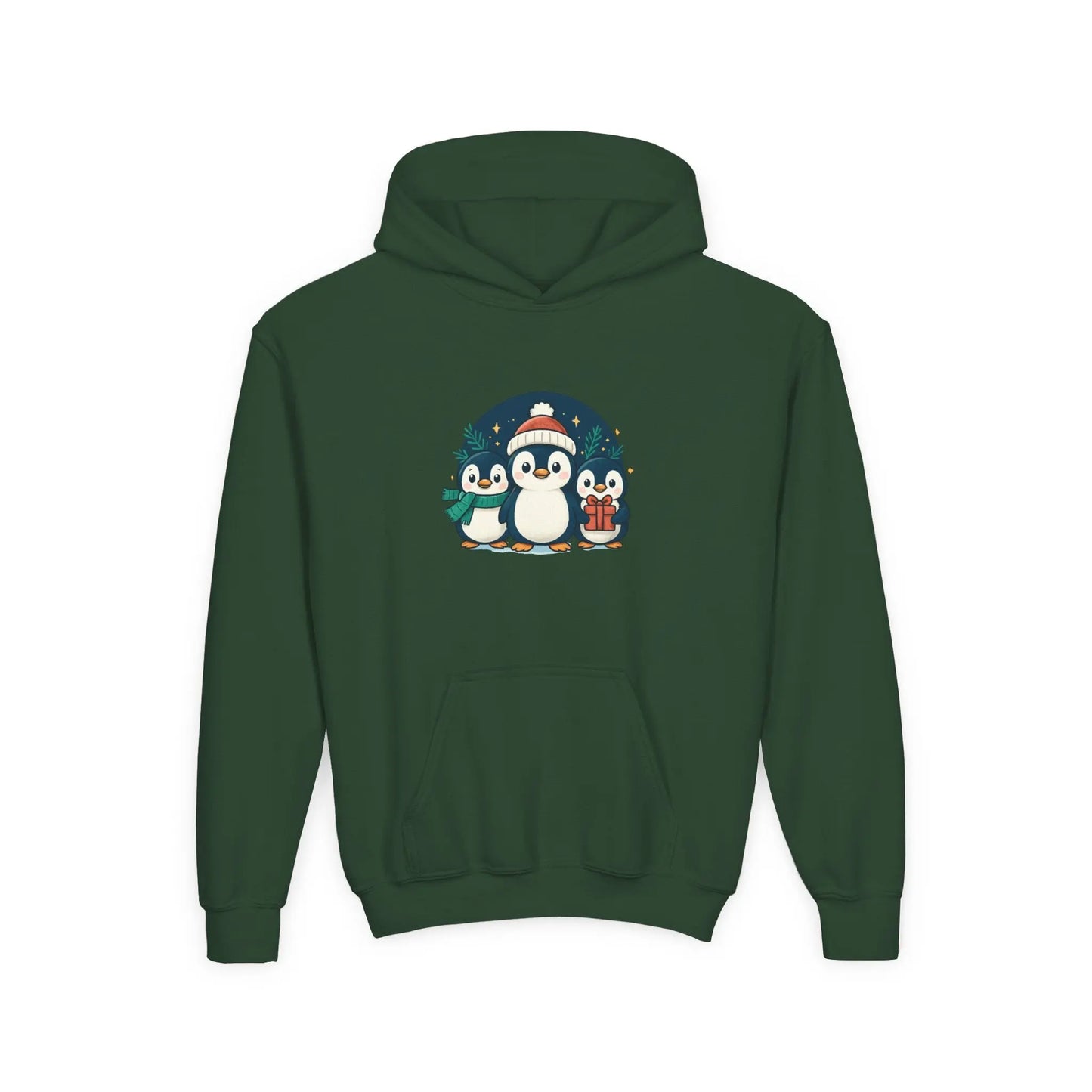 Kids Penguin Family Hoodie — Cute Holiday Winter Graphic Sweatshirt Printify