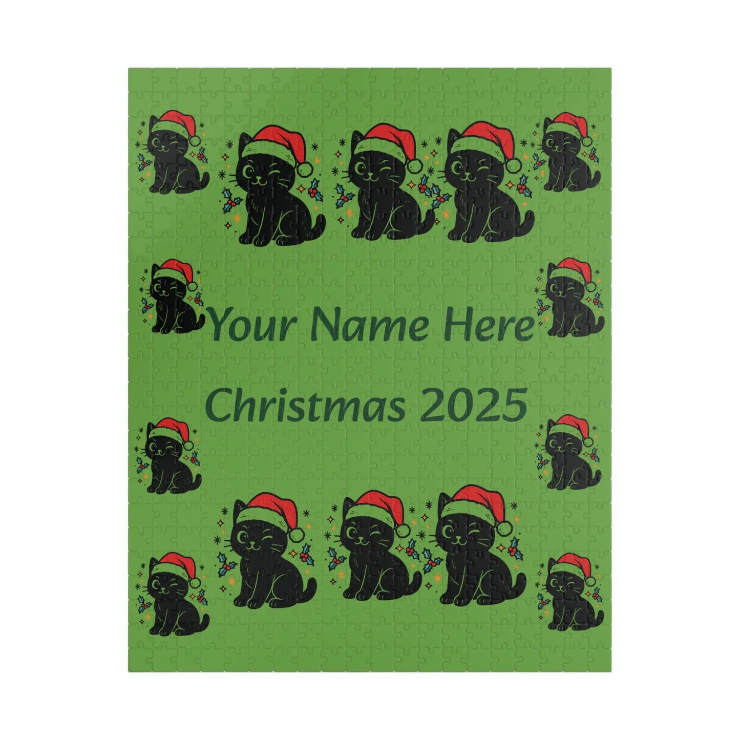 Personalized Christmas Puppy Puzzle Printify