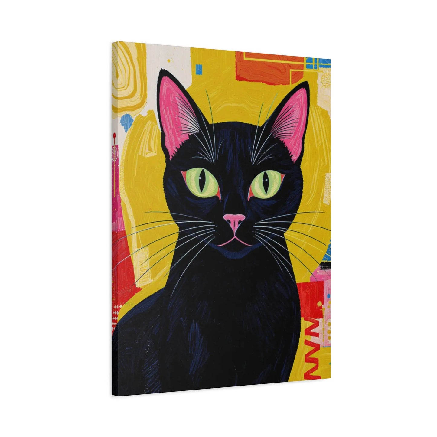 Black Cat Pop Art Matte Canvas Print — Stretched 1.25" Printify