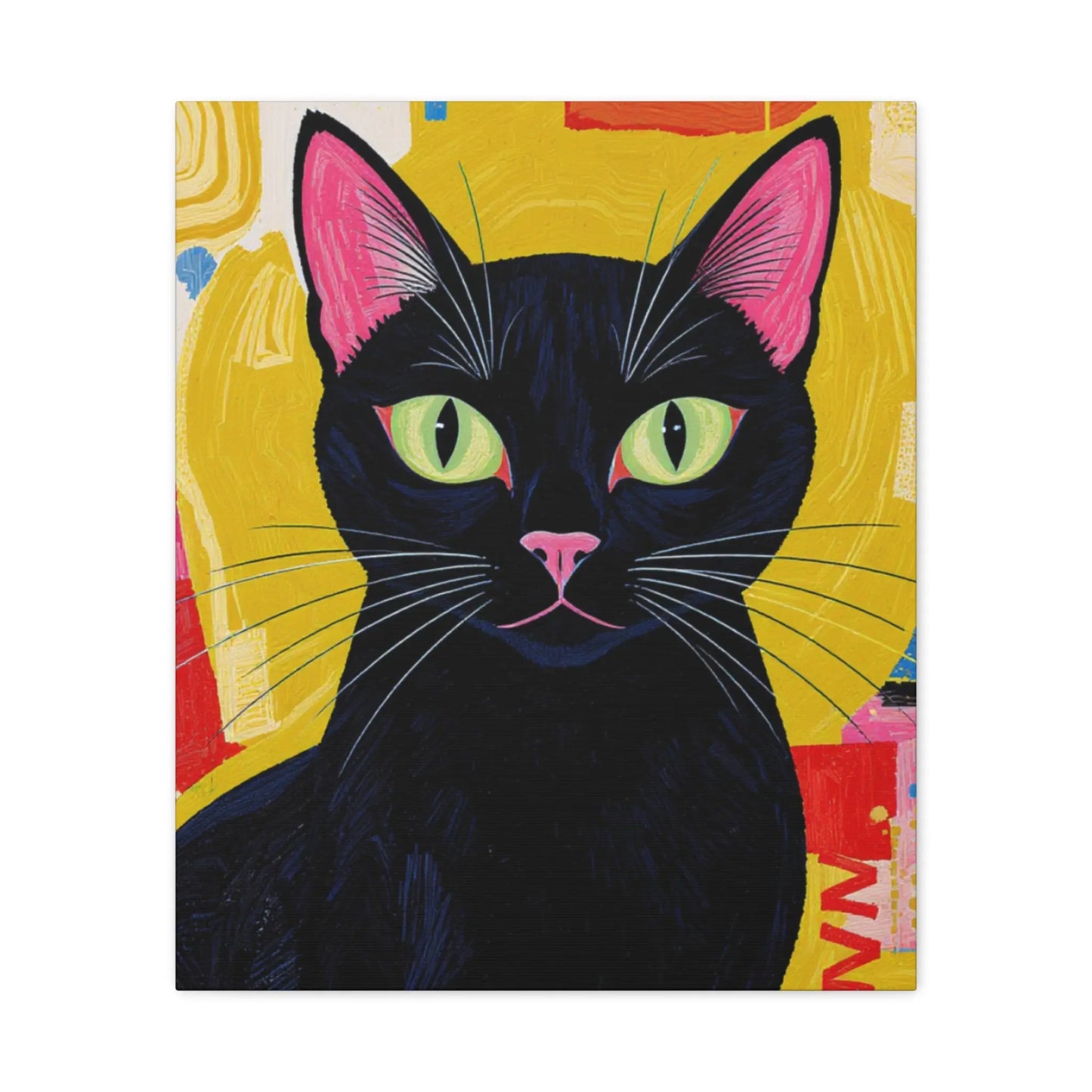 Black Cat Pop Art Matte Canvas Print — Stretched 1.25" Printify