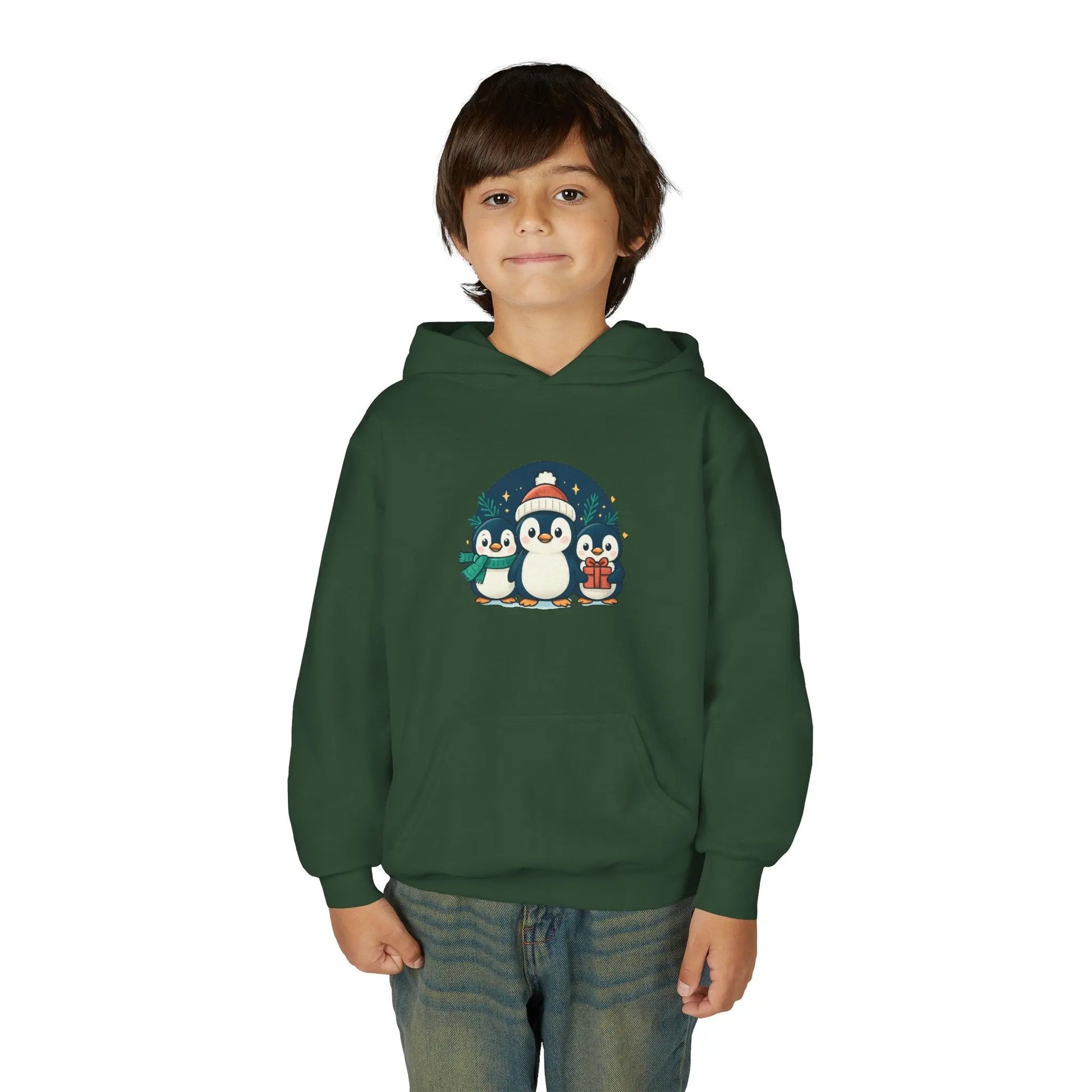 Kids Penguin Family Hoodie — Cute Holiday Winter Graphic Sweatshirt Printify