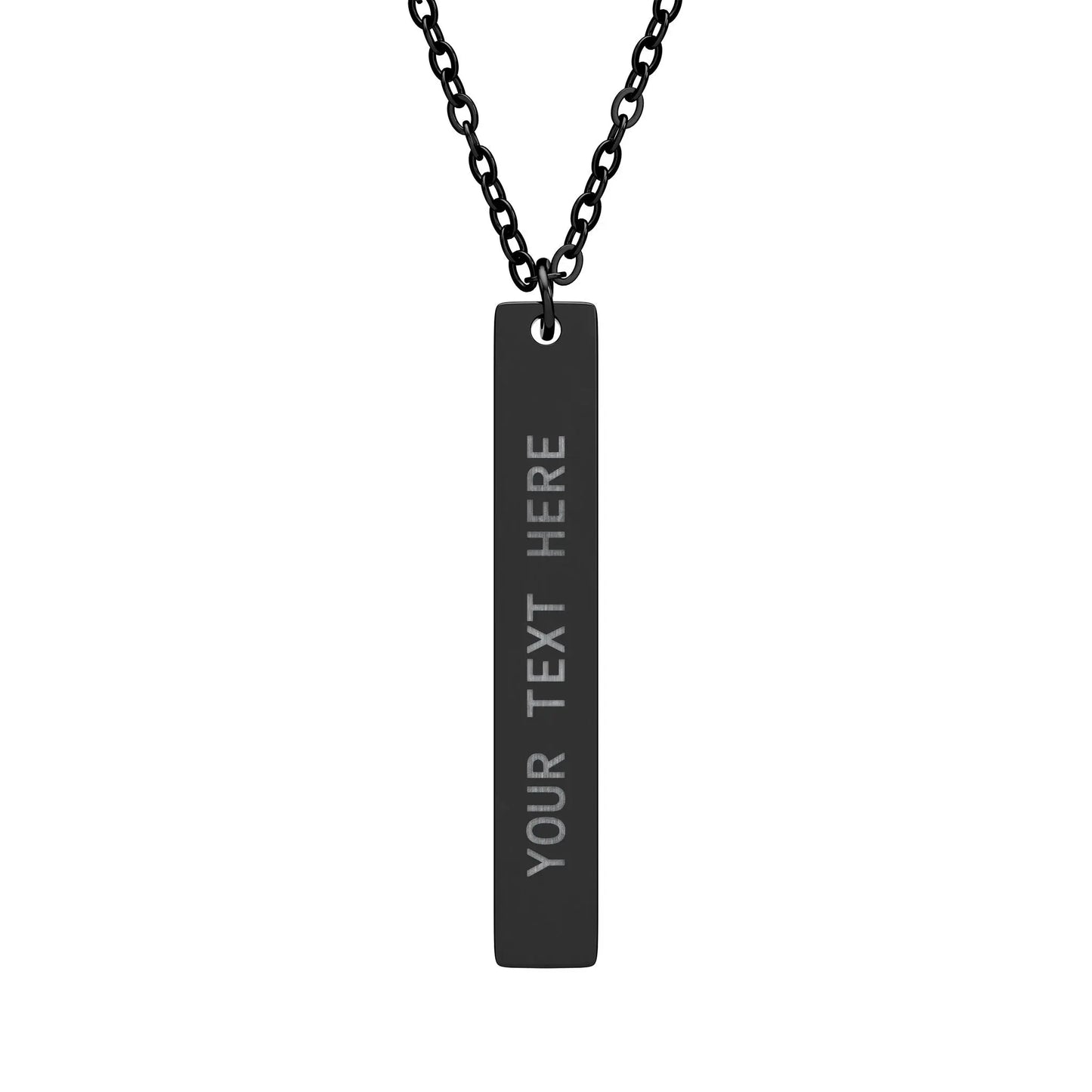 Engravable Vertical Bar Necklace — Personalized Name/Message Pendant Printify