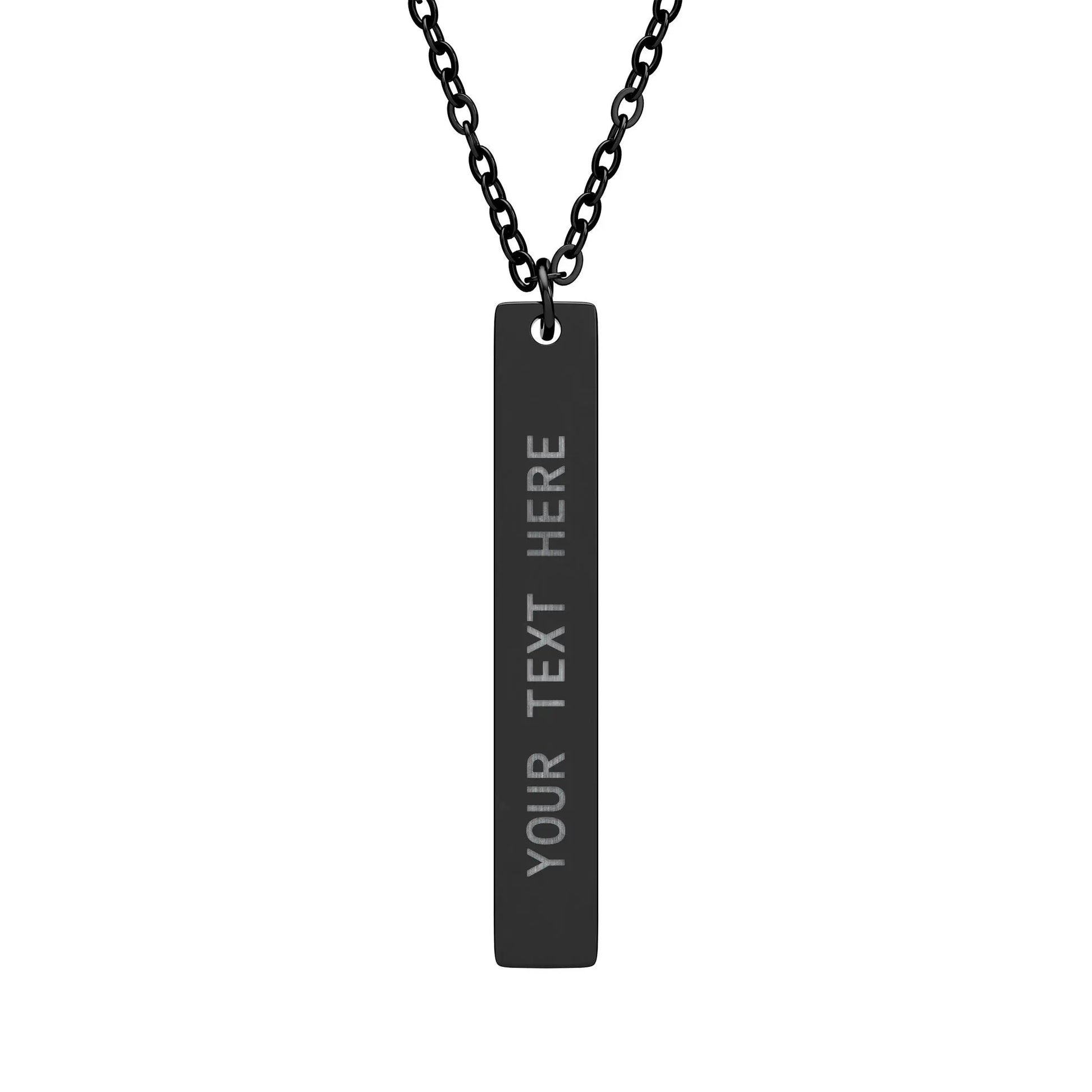 Engravable Vertical Bar Necklace — Personalized Name/Message Pendant Printify