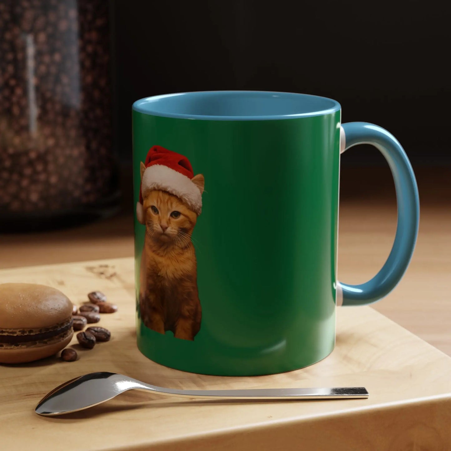Christmas Cat Accent Mug - Personalized 'On the Naughty List' Mug Printify