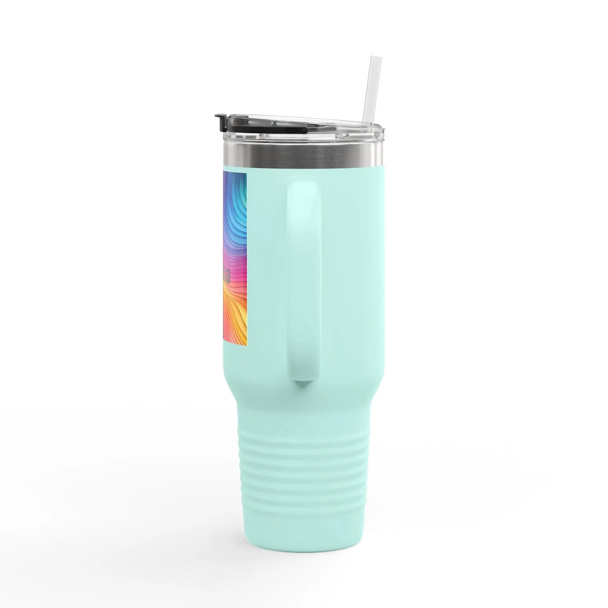 Personalized 40oz Travel Mug, Vibrant Color Wave, Gift for Coffee Lovers, Road Trips, Insulated Tumbler Printify