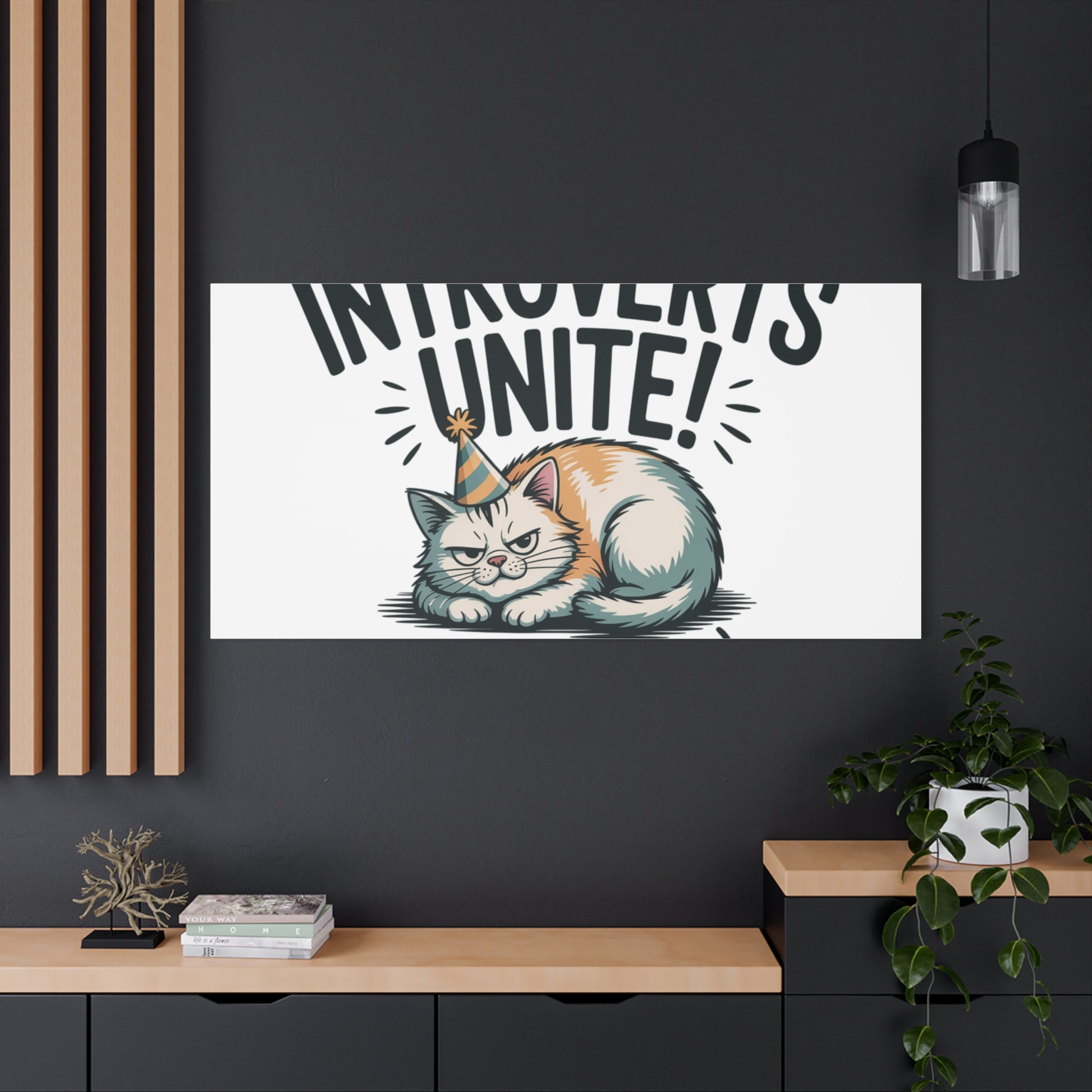 Introverts Unite (In the Corner) Matte Canvas | Funny Holiday Decor, Party Survival Humor Printify