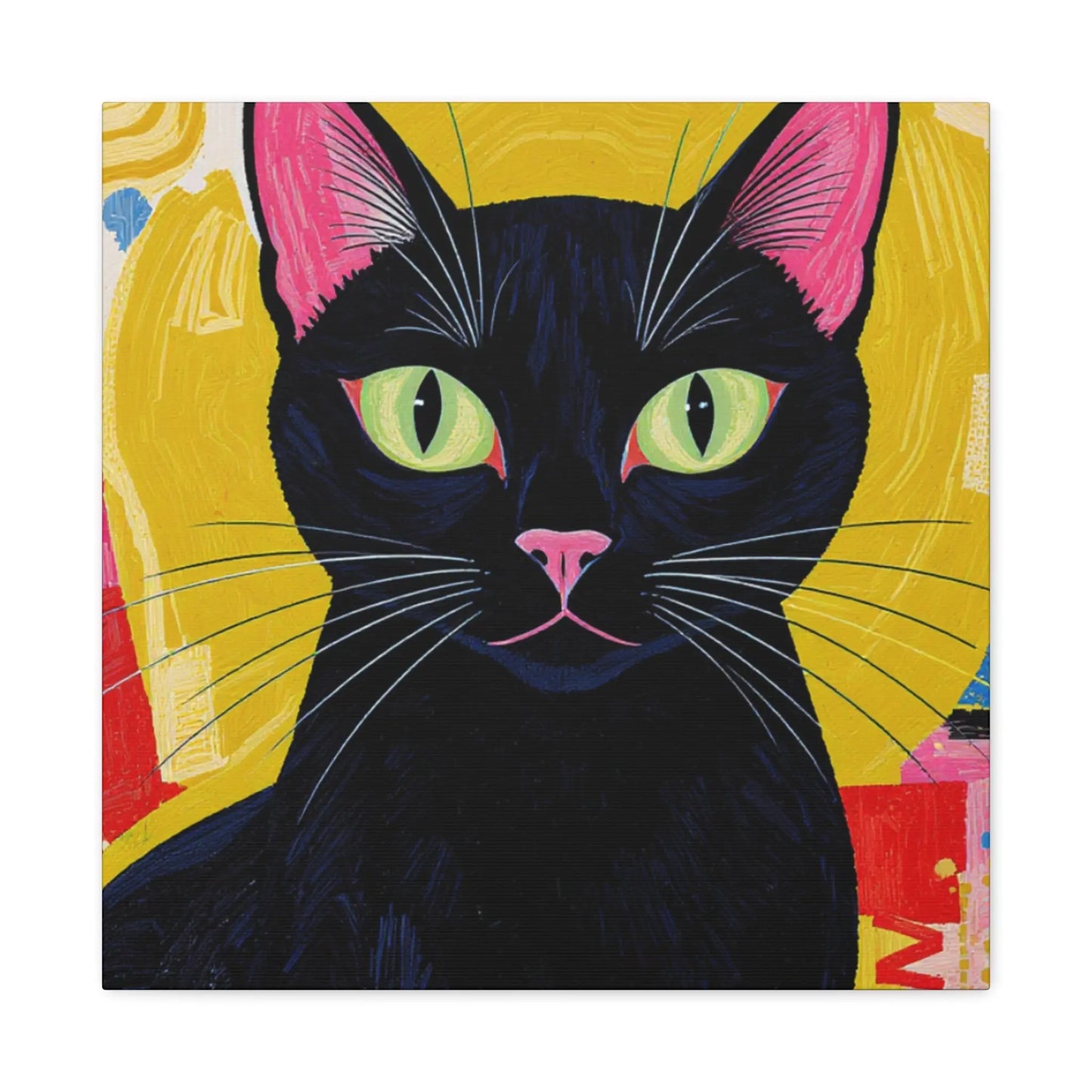 Black Cat Pop Art Matte Canvas Print — Stretched 1.25" Printify