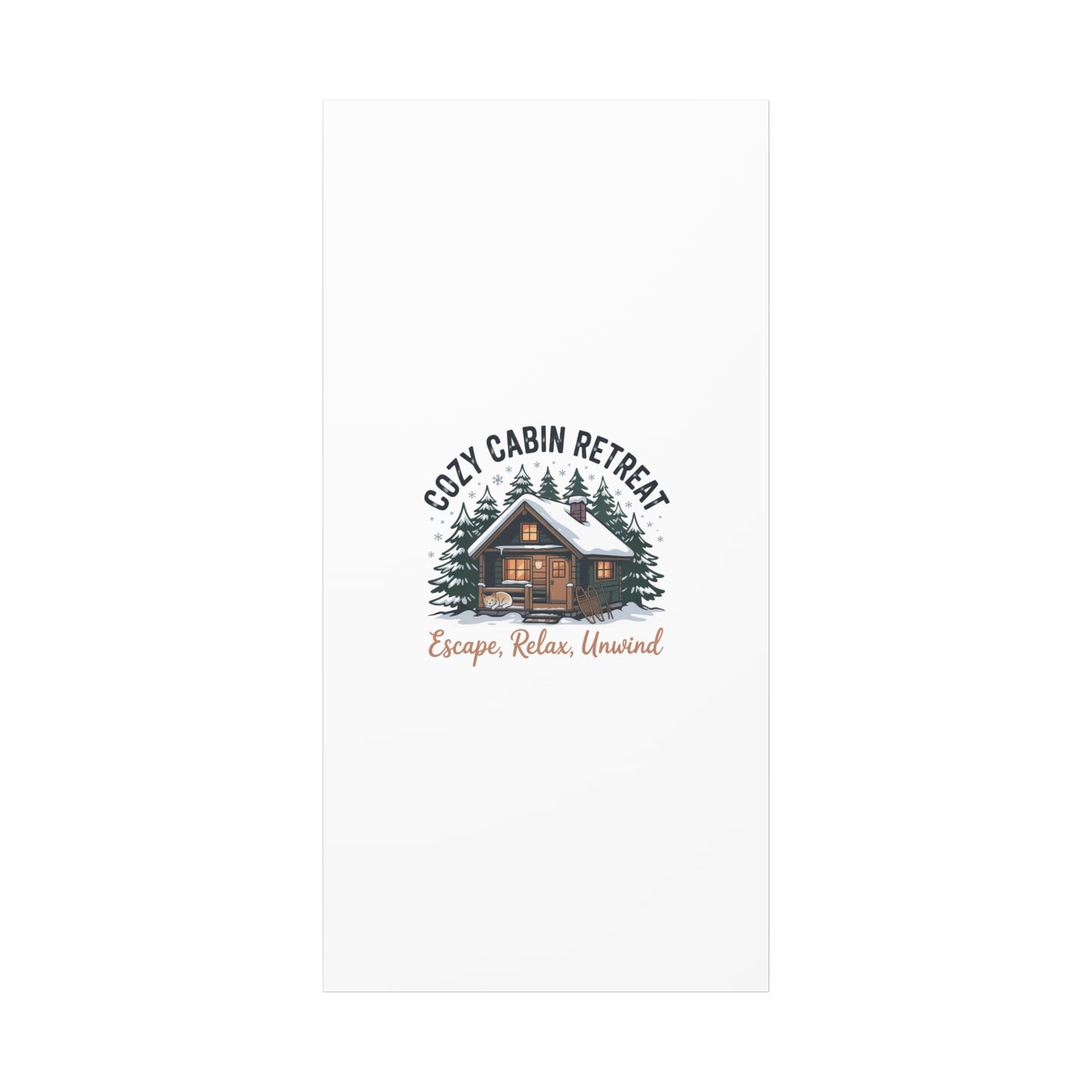 Cozy Cabin Retreat Log Cabin Art Print | Matte Canvas Stretched, 1.25" Printify