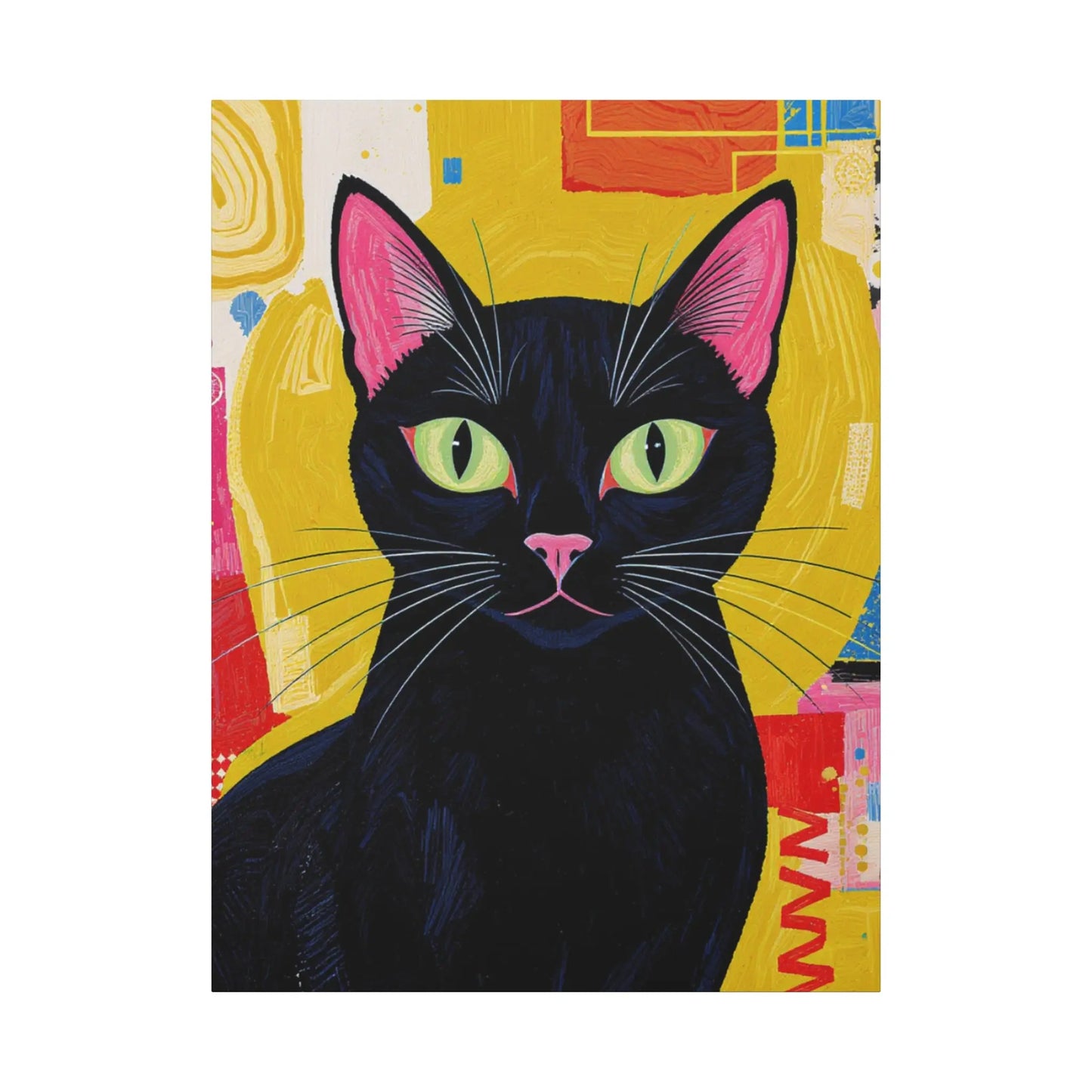 Black Cat Pop Art Matte Canvas Print — Stretched 1.25" Printify