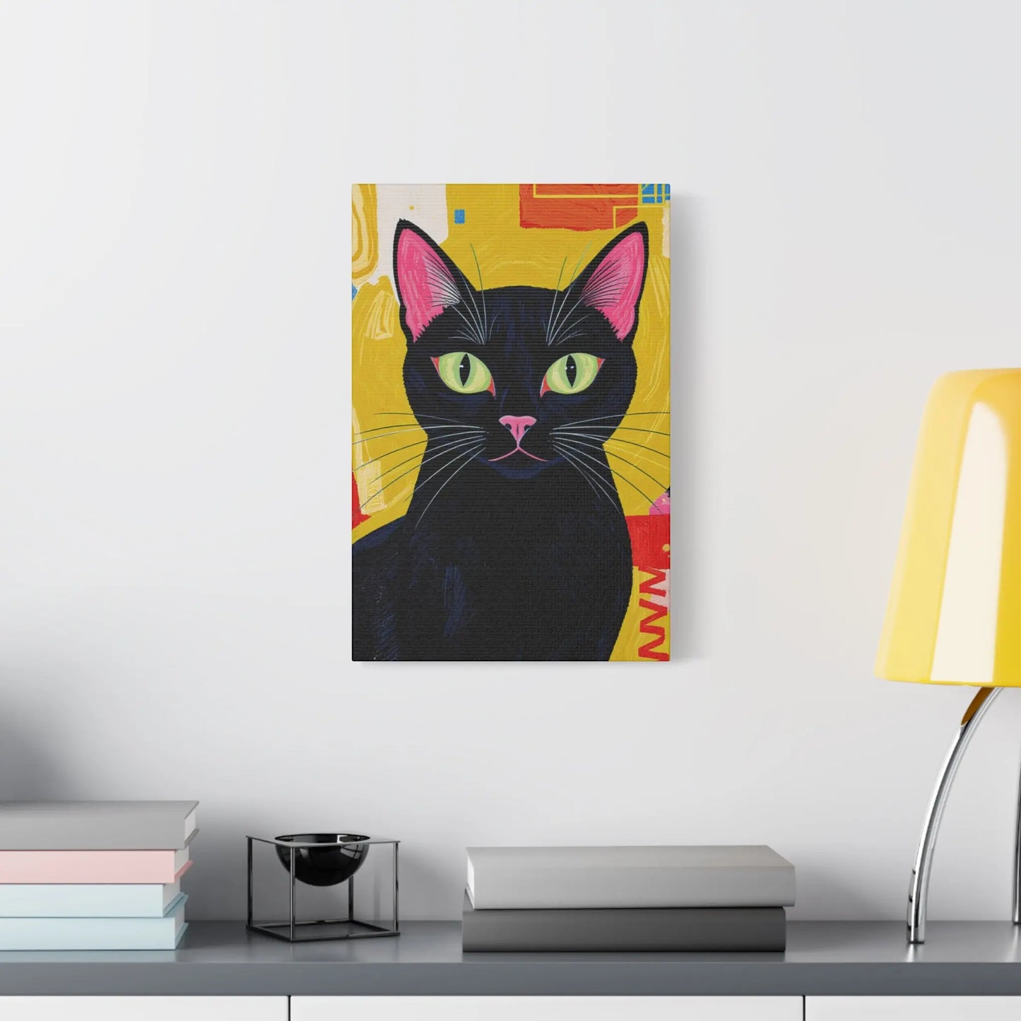 Black Cat Pop Art Matte Canvas Print — Stretched 1.25" Printify