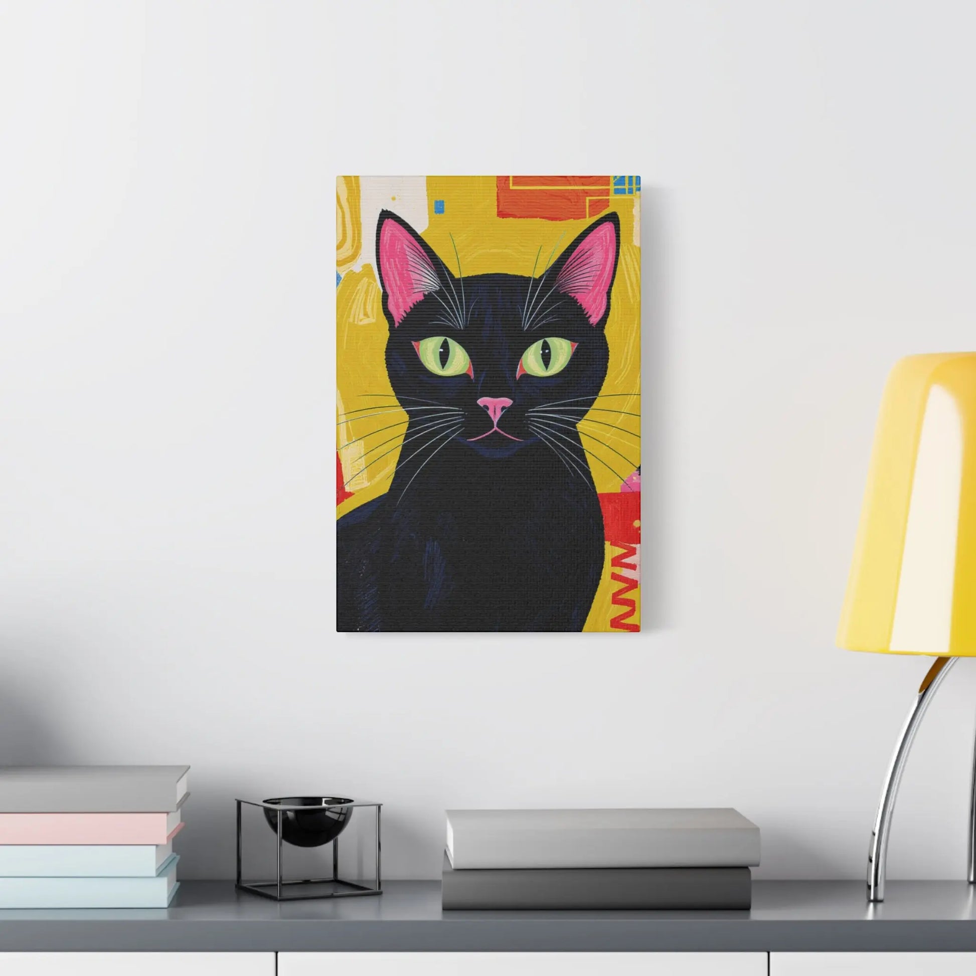 Black Cat Pop Art Matte Canvas Print — Stretched 1.25" Printify