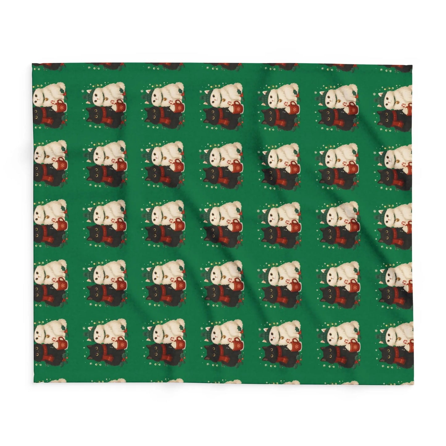 Christmas Polar Bear Fleece Blanket – Cute Holiday Arctic Pattern Printify