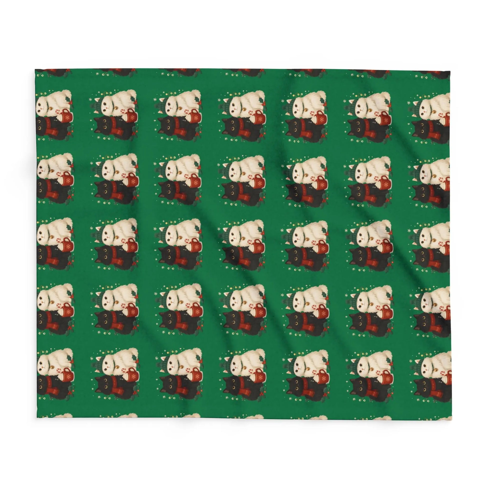 Christmas Polar Bear Fleece Blanket – Cute Holiday Arctic Pattern Printify