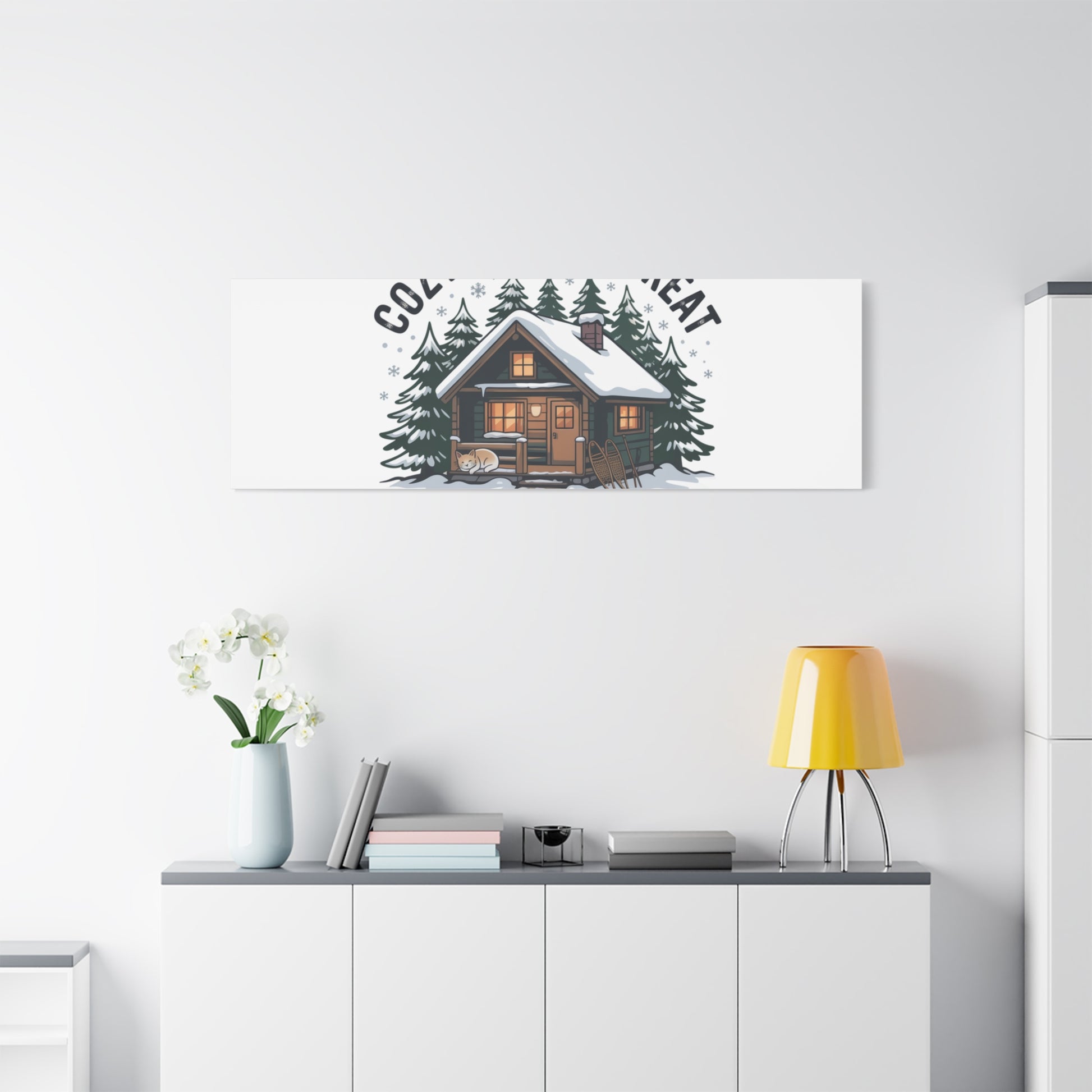 Cozy Cabin Retreat Log Cabin Art Print | Matte Canvas Stretched, 1.25" Printify