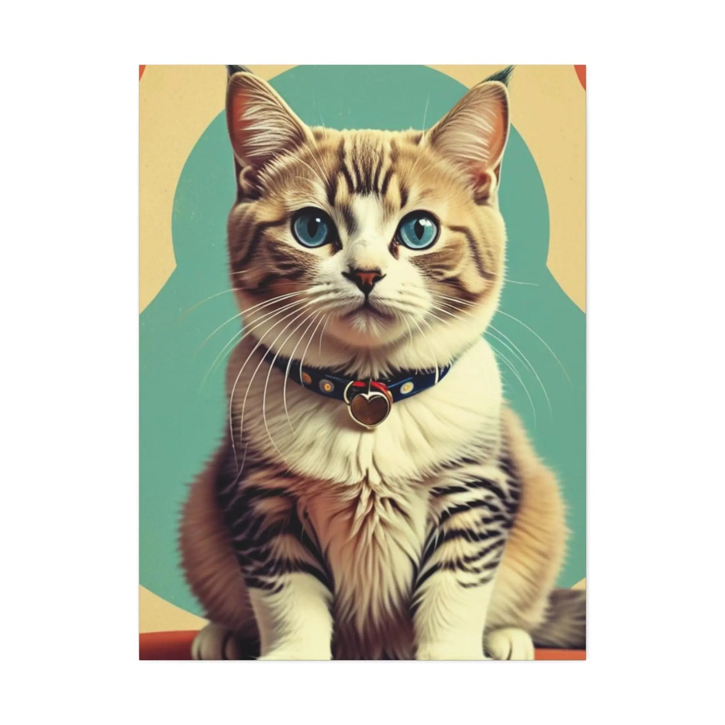 Blue-Eyed Tabby Cat Canvas Art – Stretched 1.5" Wall Décor Printify