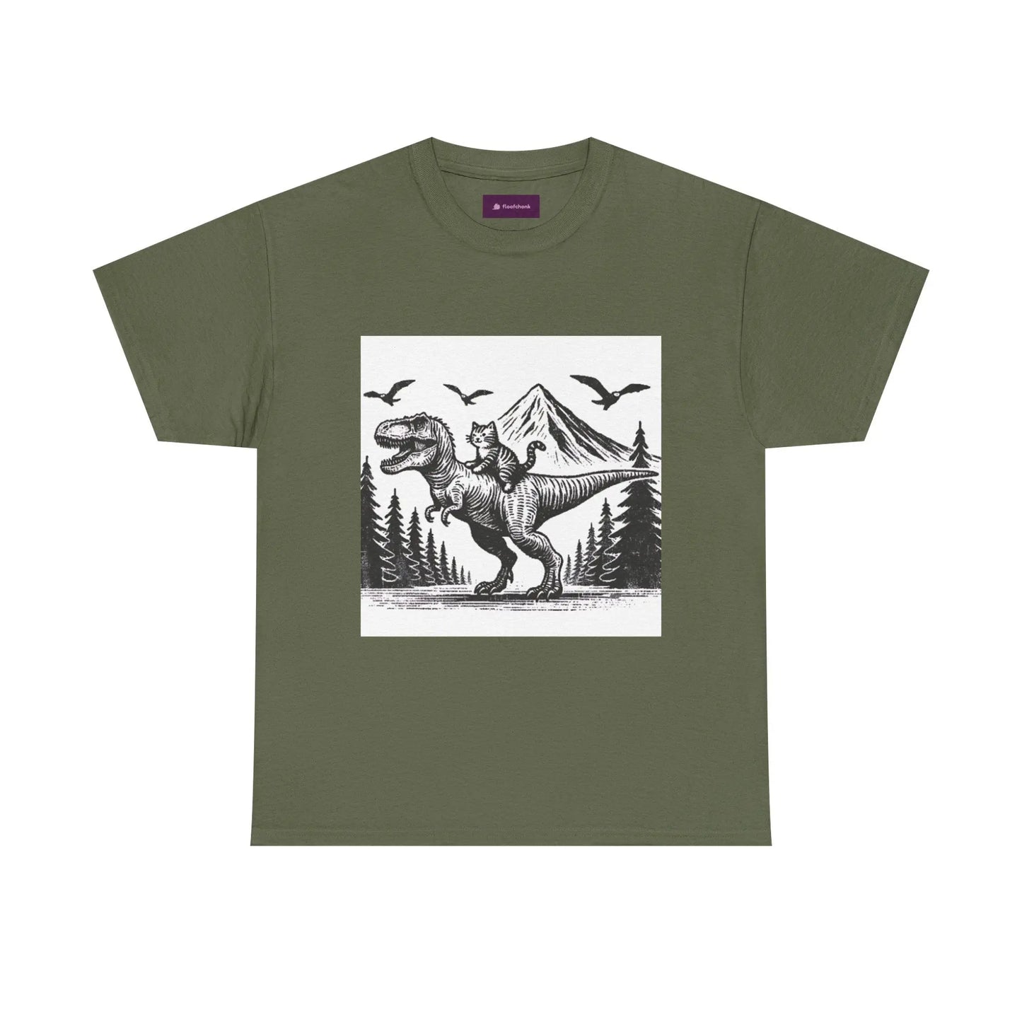 Dinosaur Cat Tee Printify