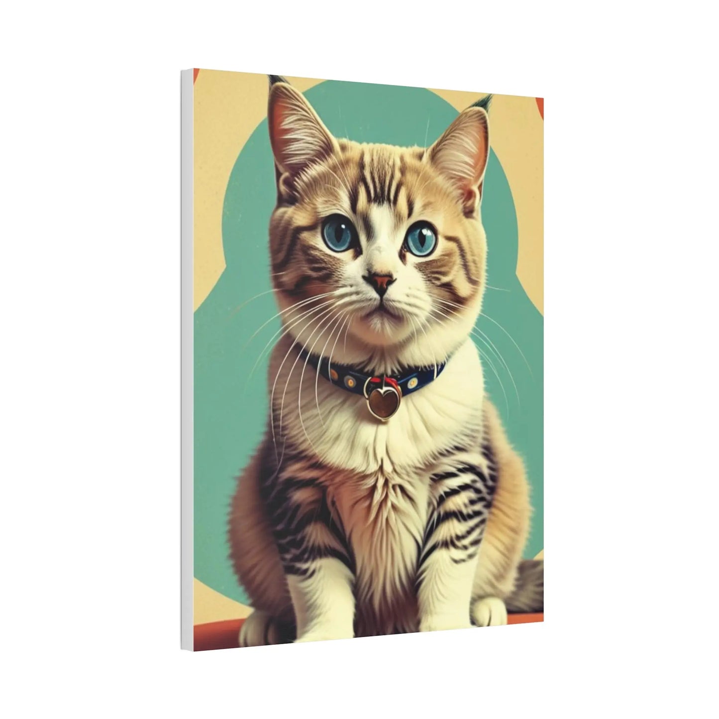 Blue-Eyed Tabby Cat Canvas Art – Stretched 1.5" Wall Décor Printify