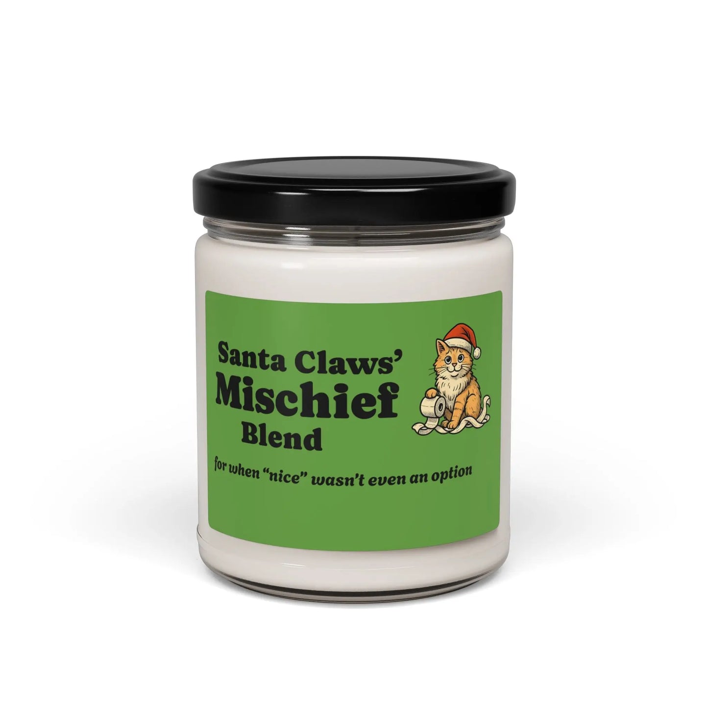 Santa Claws' Mischief Soy Candle – 9oz Holiday Scented Candle for Festive Cheer Printify