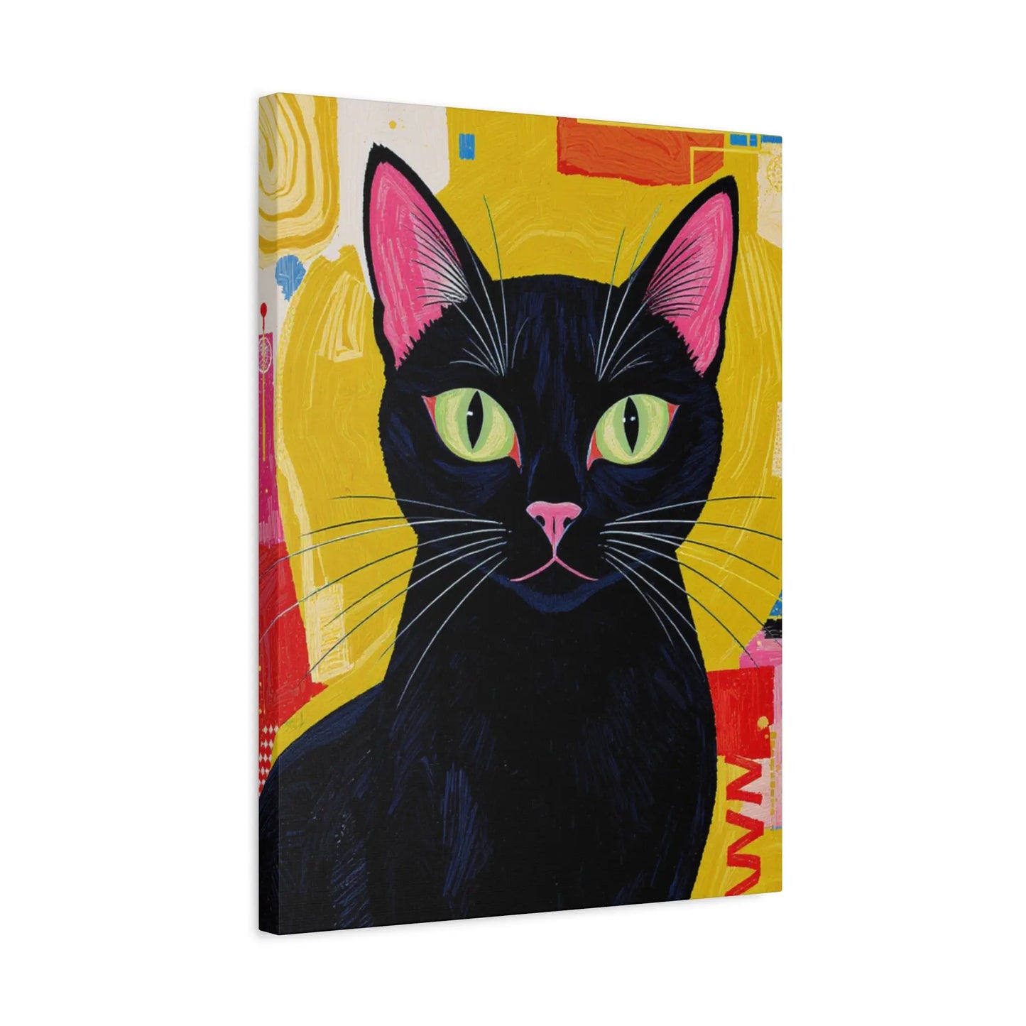 Black Cat Pop Art Matte Canvas Print — Stretched 1.25" Printify