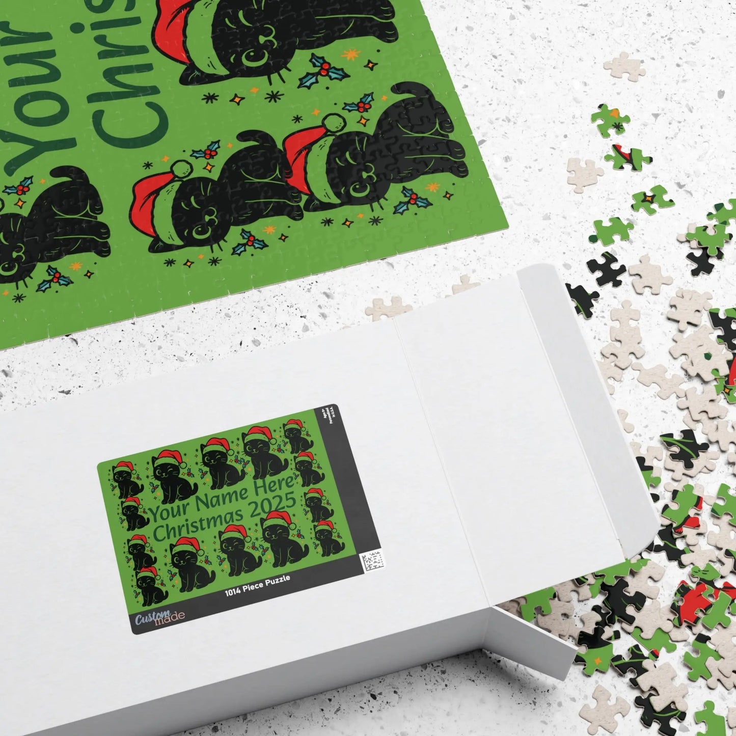 Personalized Christmas Puppy Puzzle Printify