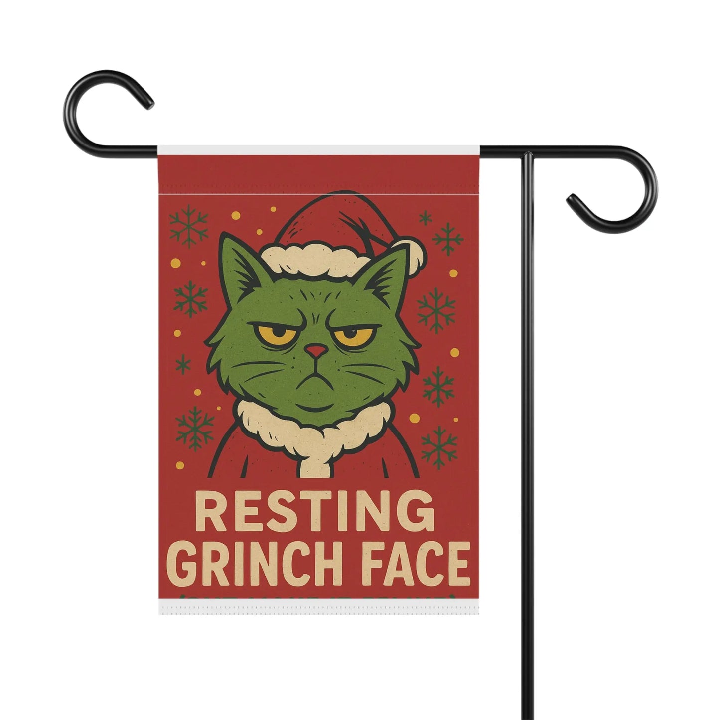 Garden Flag — "Resting Grinch Face" Holiday Decorative House Banner Printify