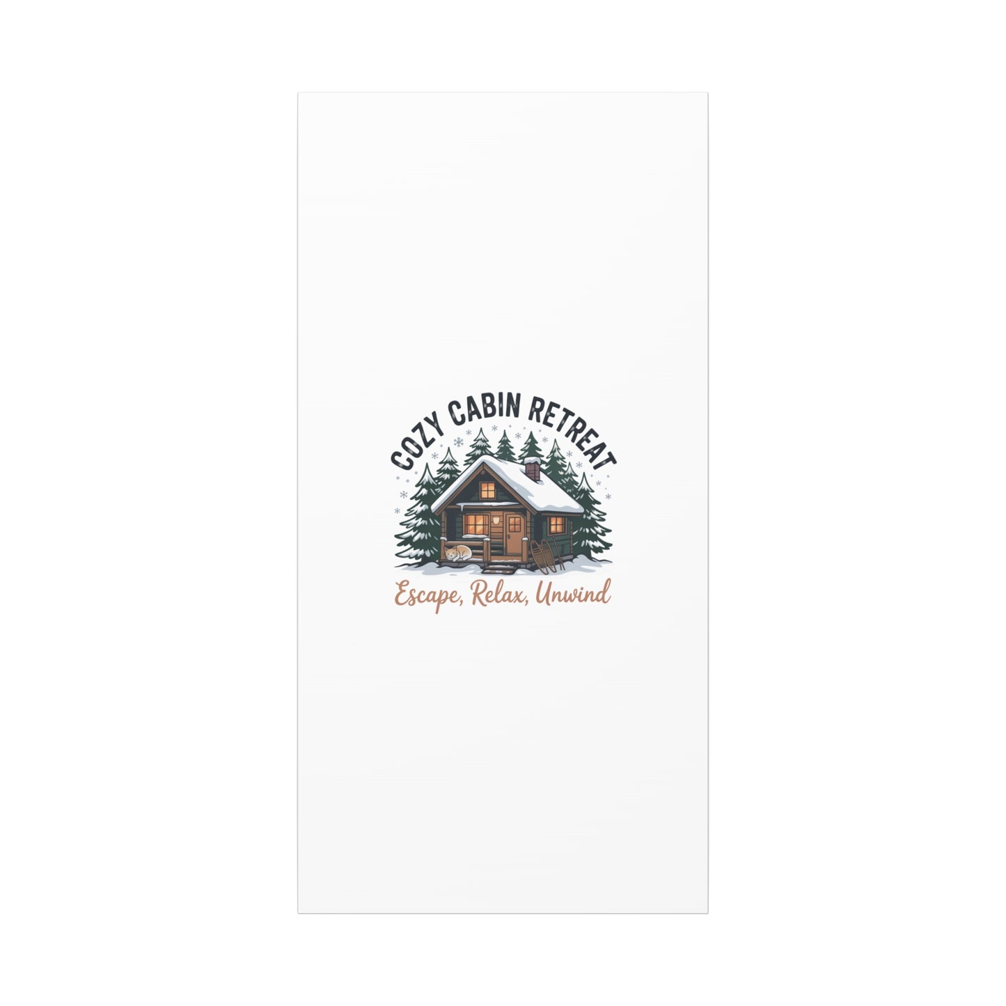 Cozy Cabin Retreat Log Cabin Art Print | Matte Canvas Stretched, 1.25" Printify