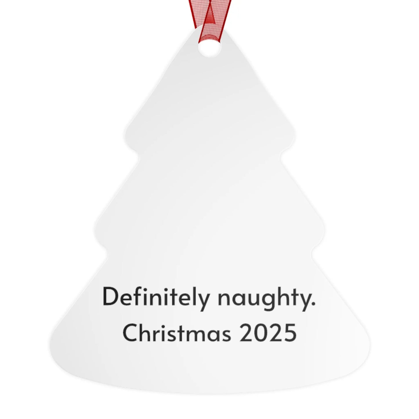 Bell Metal Ornament — Black Cat with Christmas Lights, “Definitely Naughty. Christmas 2025” Printify