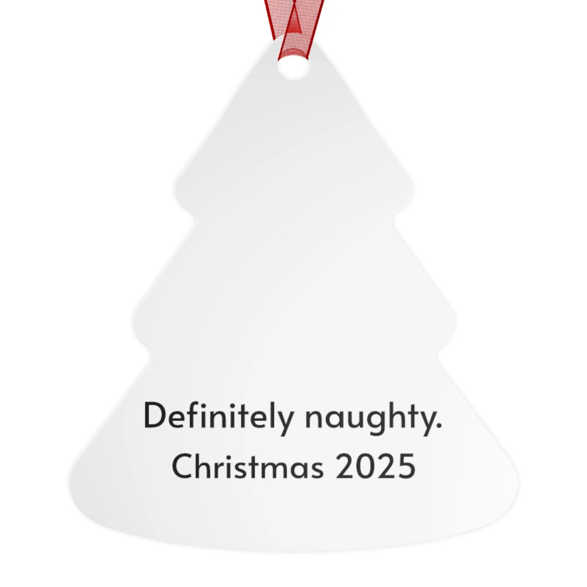 Bell Metal Ornament — Black Cat with Christmas Lights, “Definitely Naughty. Christmas 2025” Printify