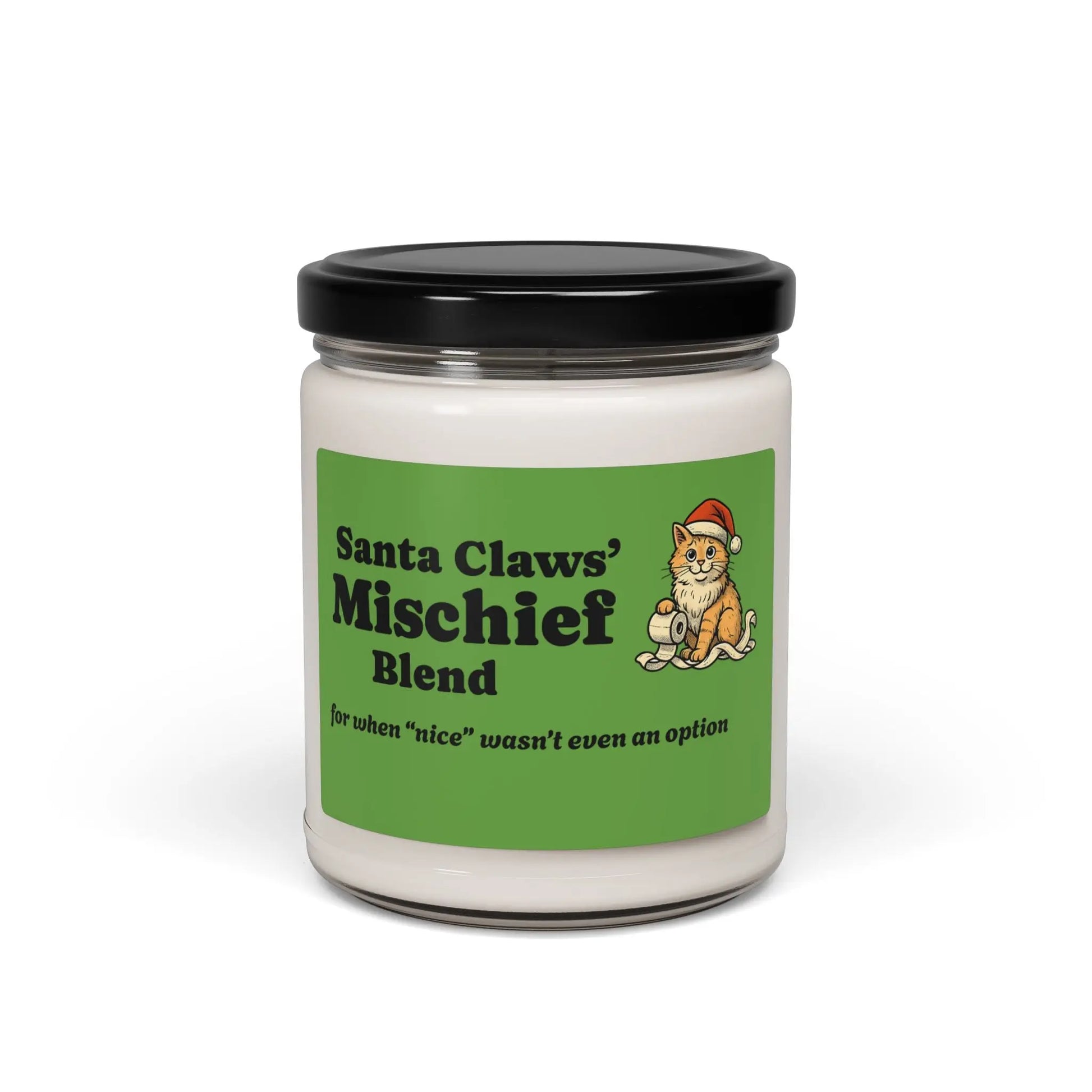 Santa Claws' Mischief Soy Candle – 9oz Holiday Scented Candle for Festive Cheer Printify