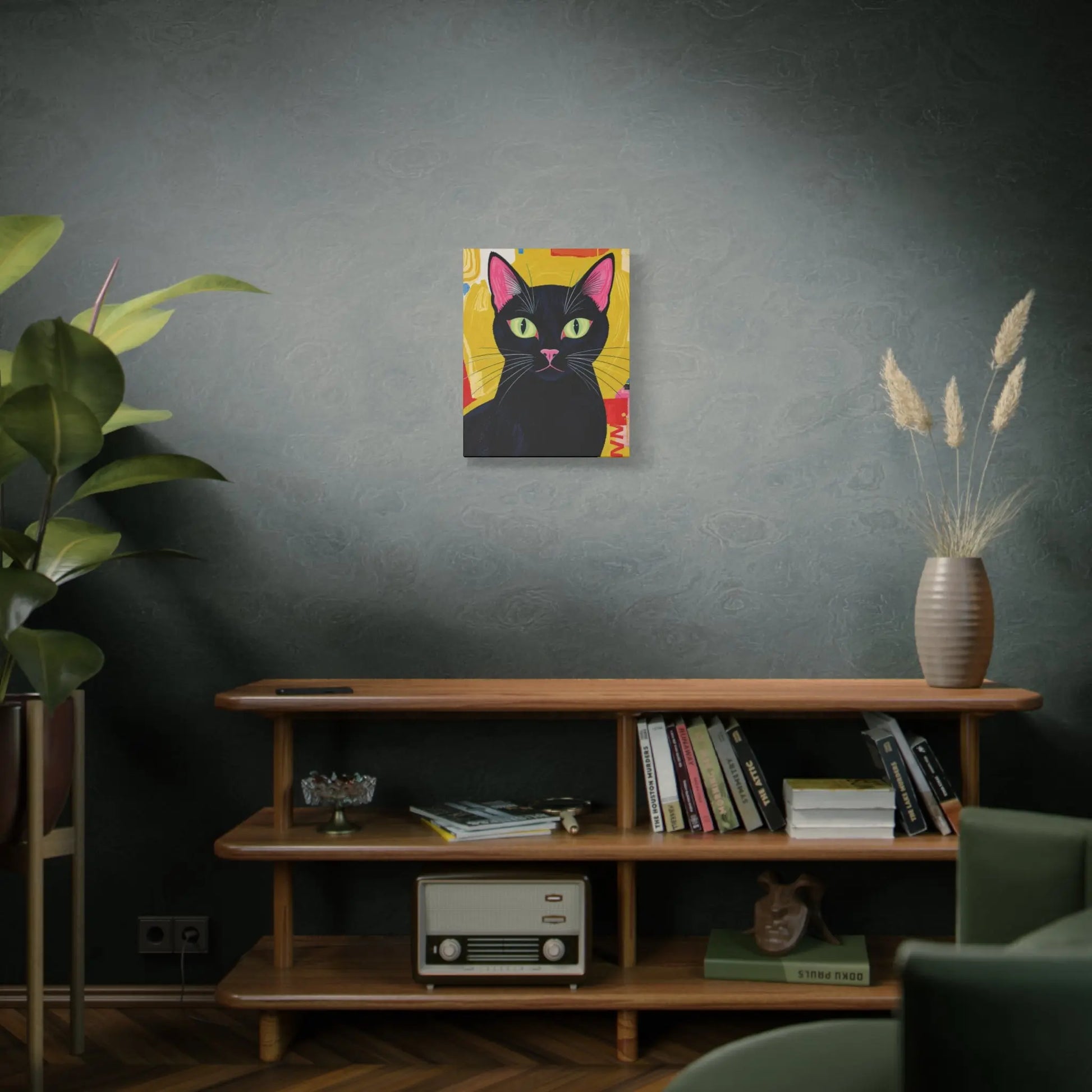 Black Cat Pop Art Matte Canvas Print — Stretched 1.25" Printify