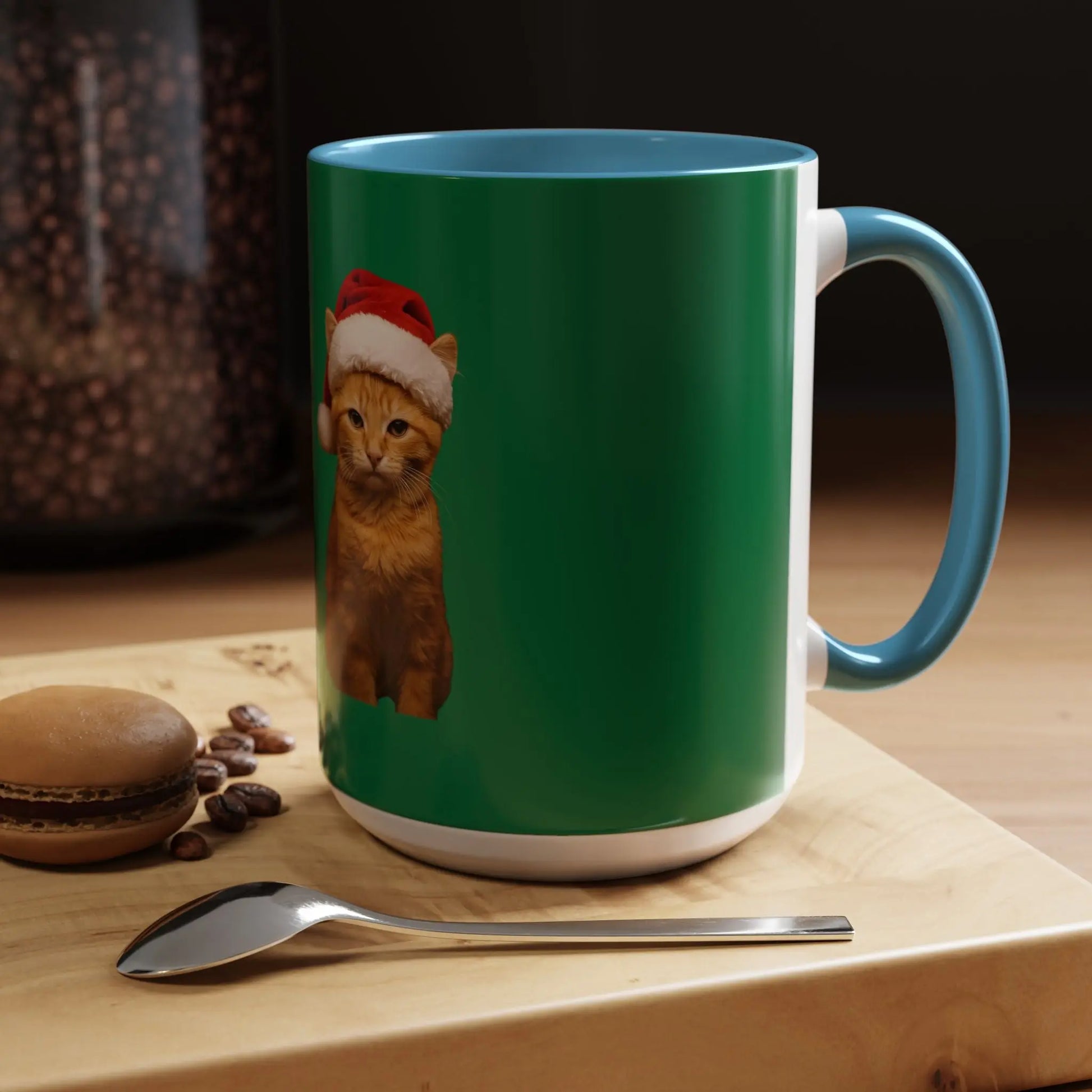 Christmas Cat Accent Mug - Personalized 'On the Naughty List' Mug Printify