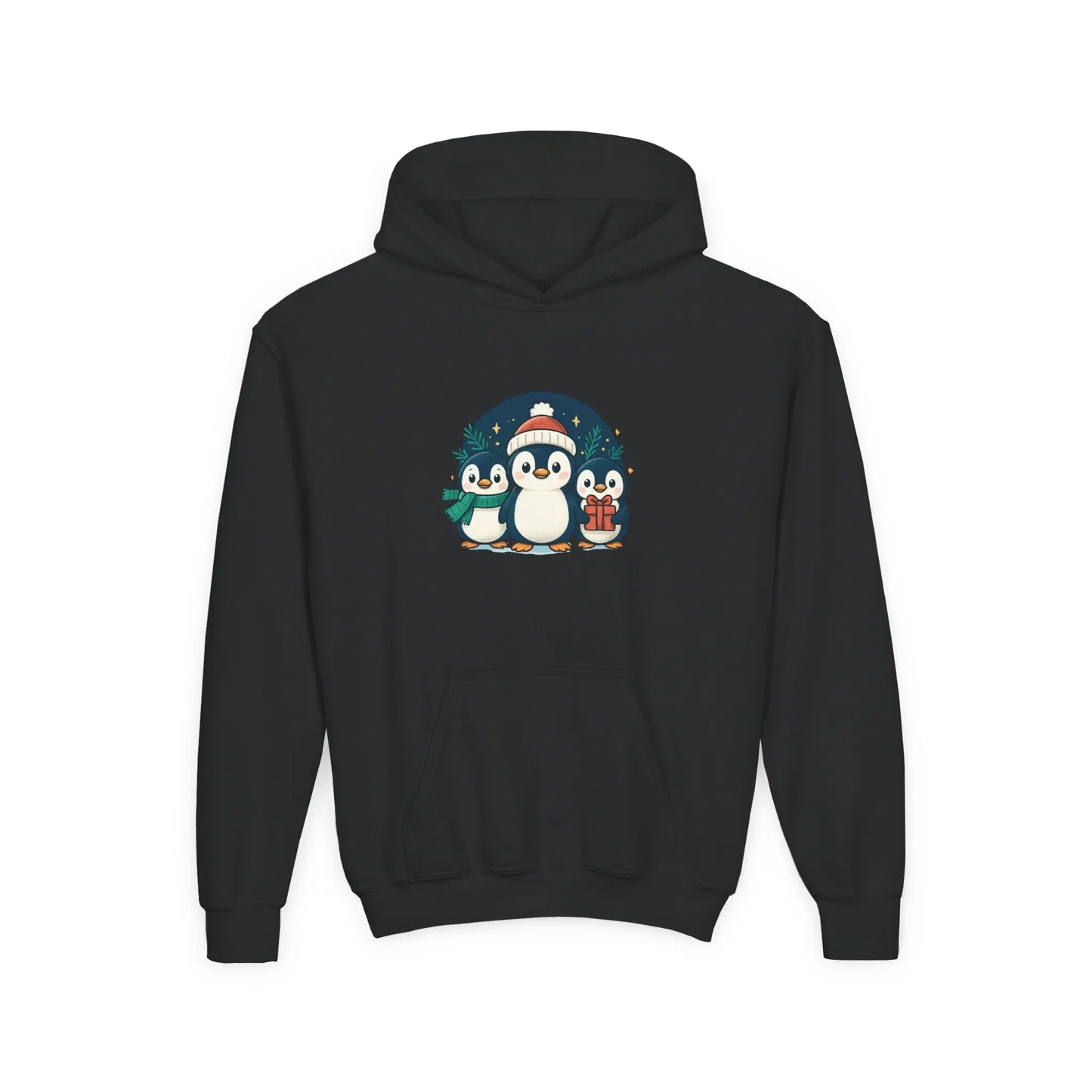 Kids Penguin Family Hoodie — Cute Holiday Winter Graphic Sweatshirt Printify