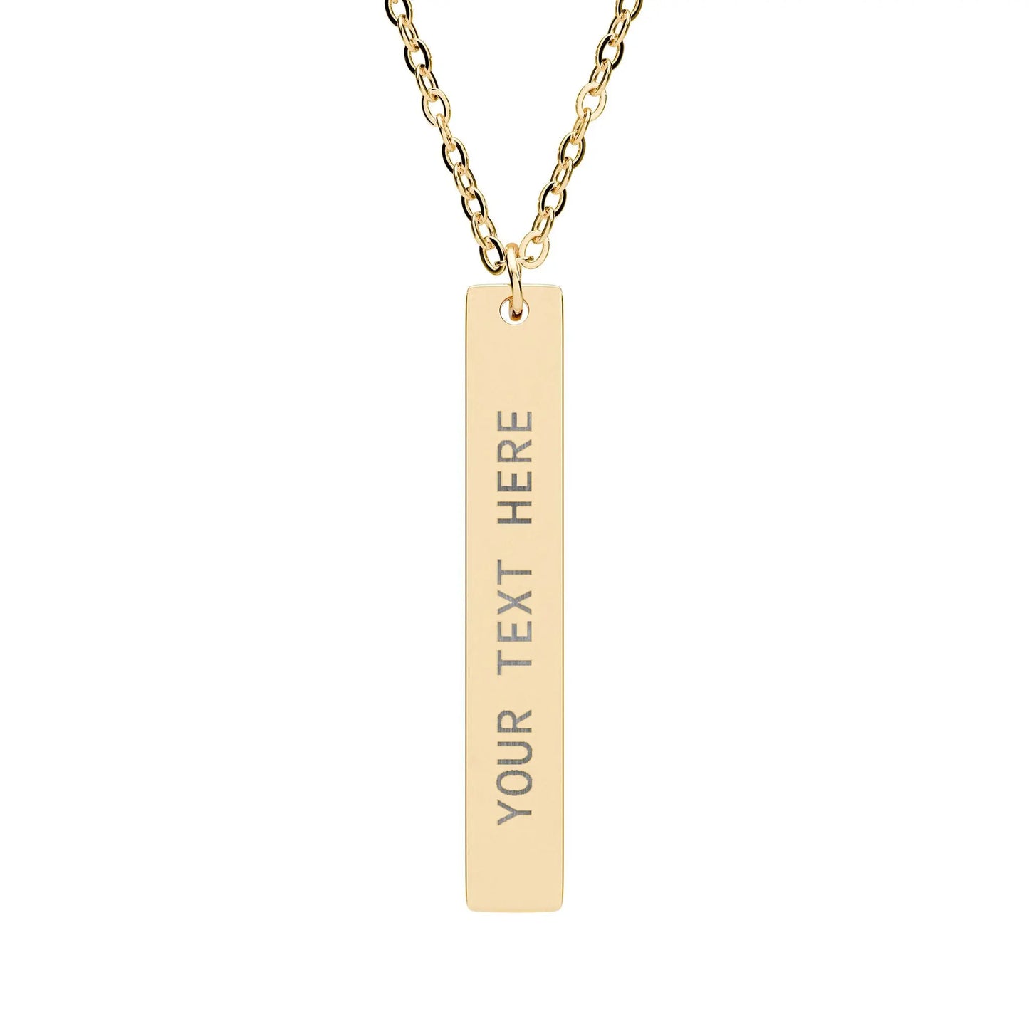 Engravable Vertical Bar Necklace — Personalized Name/Message Pendant Printify