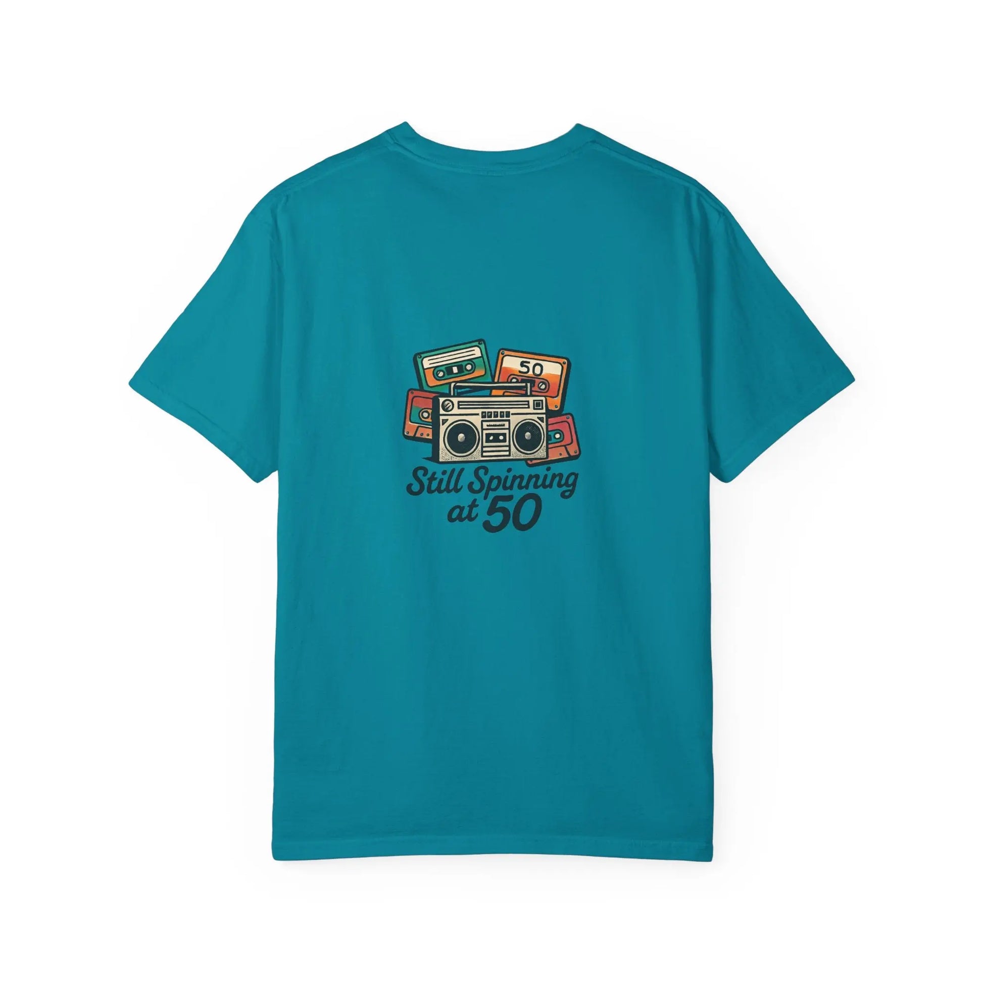 Crew T-Shirt - 'Still Spinning at 50' Retro Boombox Tee Printify