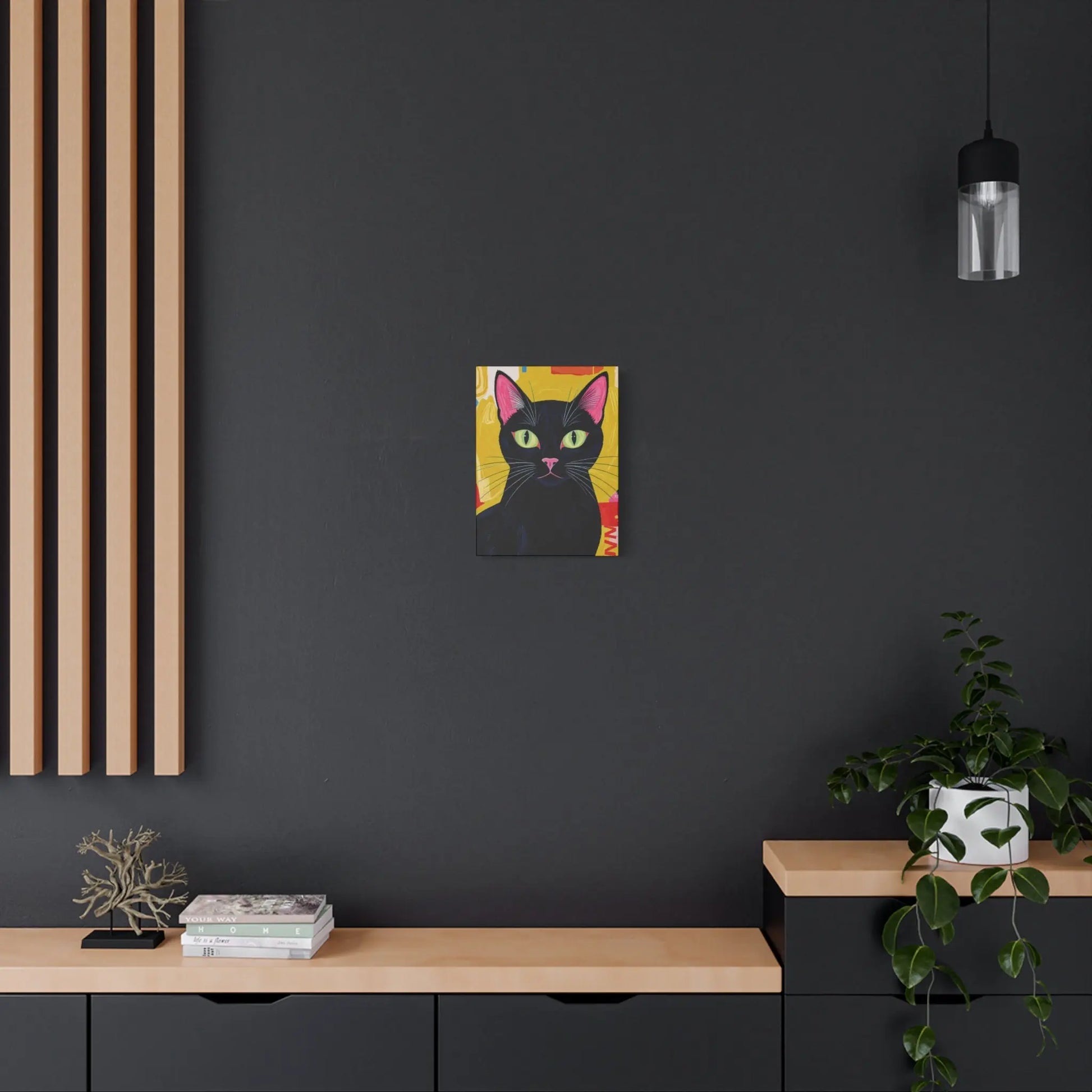 Black Cat Pop Art Matte Canvas Print — Stretched 1.25" Printify