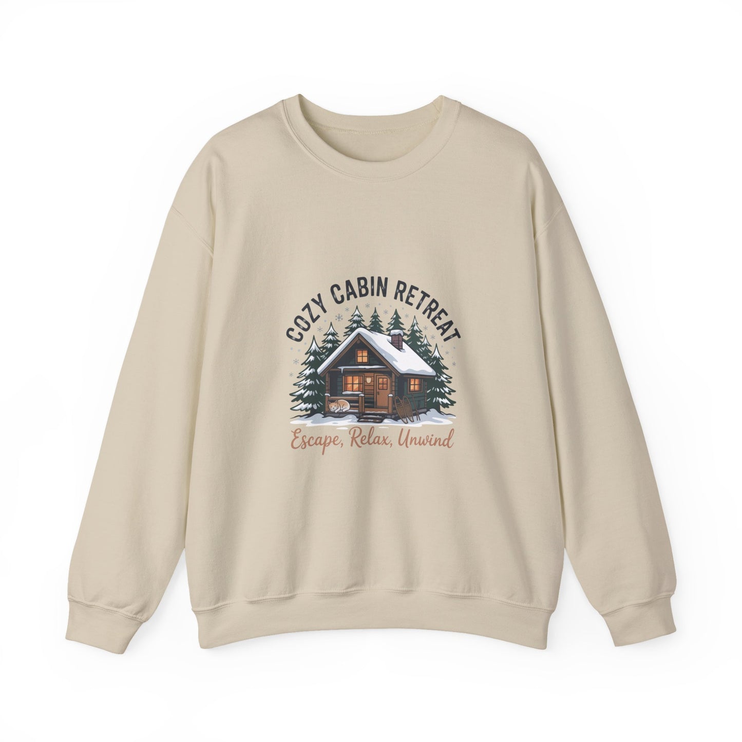 Cozy Cabin Retreat Sweatshirt | cabin vibes shirt, pine tree sweatshirt Printify
