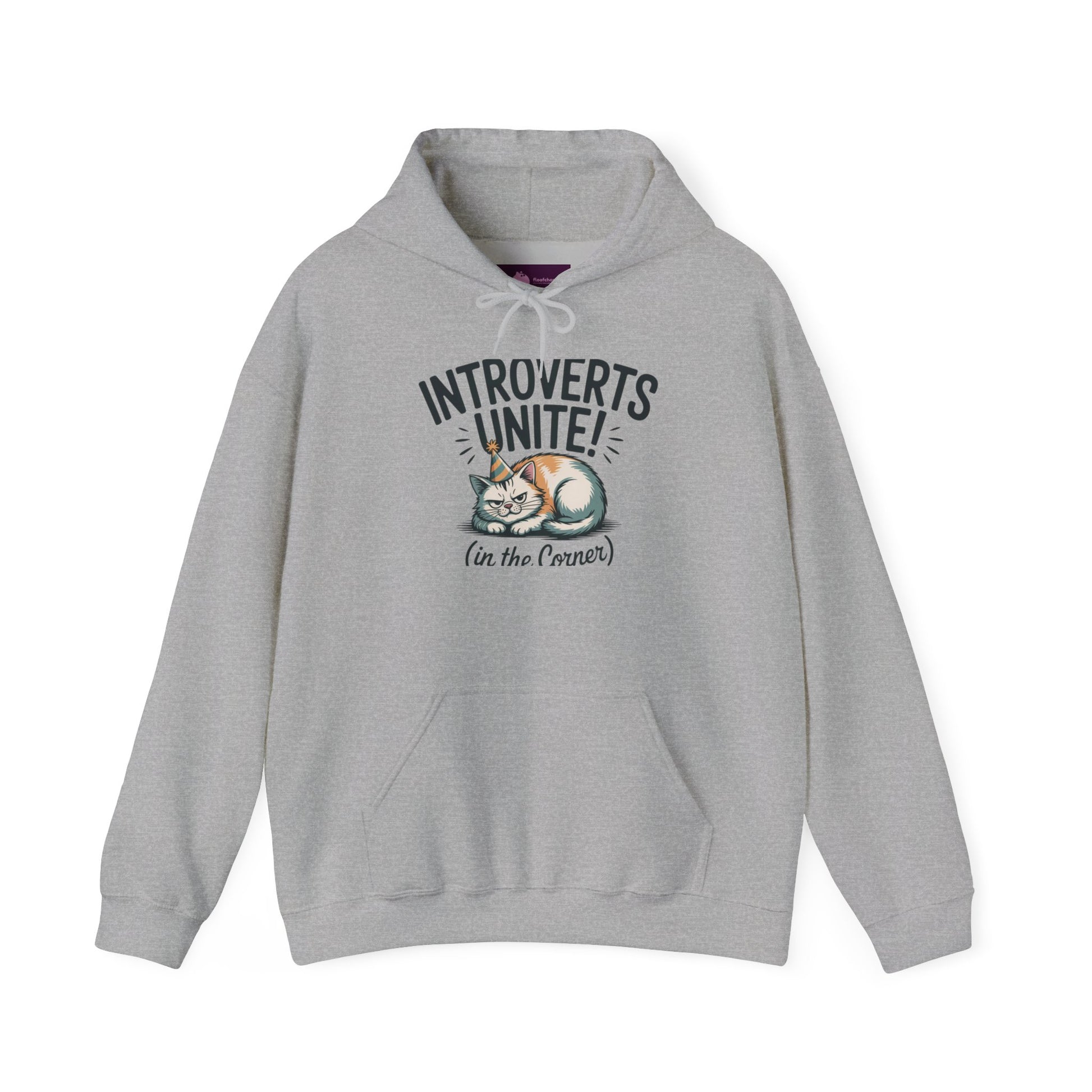 Introverts Unite (In The Corner) Hoodie | funny holiday shirt, party small talk jokes Printify