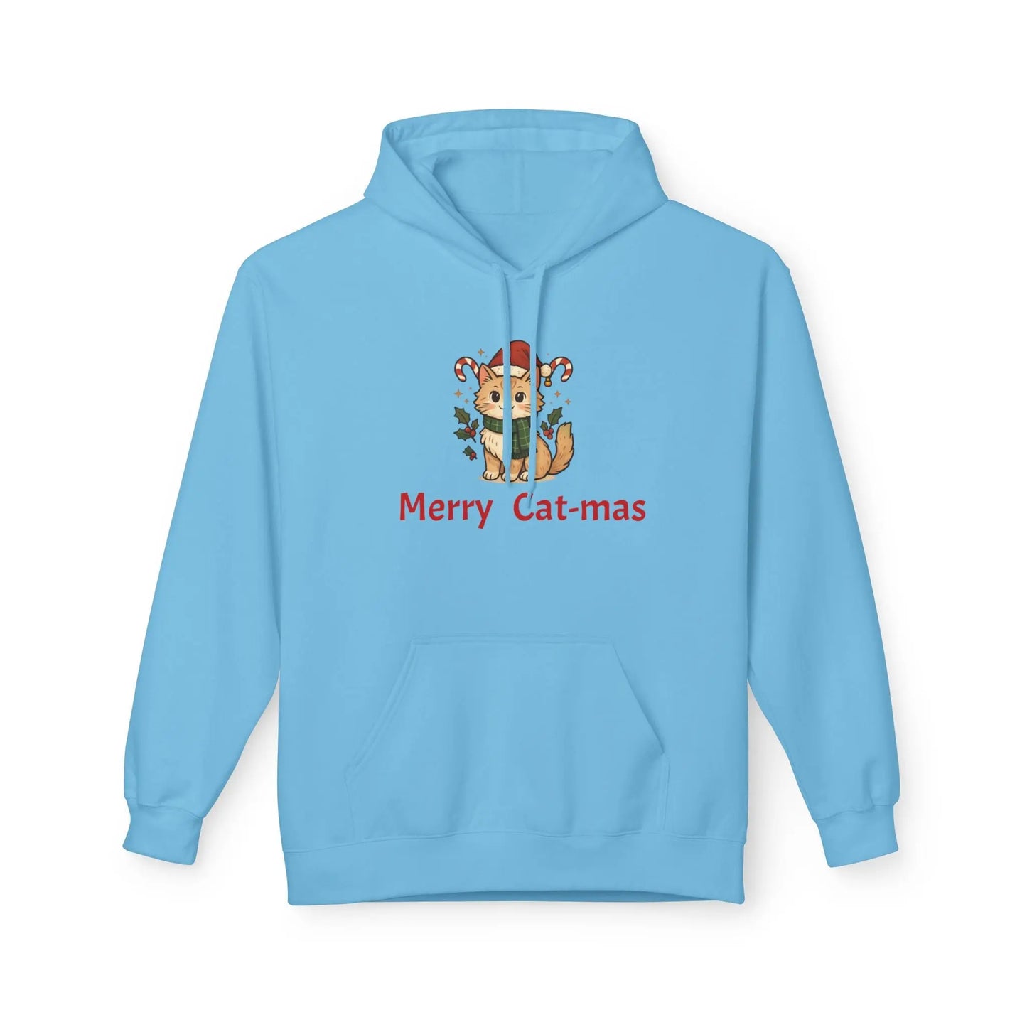 Christmas Cat Hoodie — "Merry Cat-mas" Festive Holiday Pullover Printify