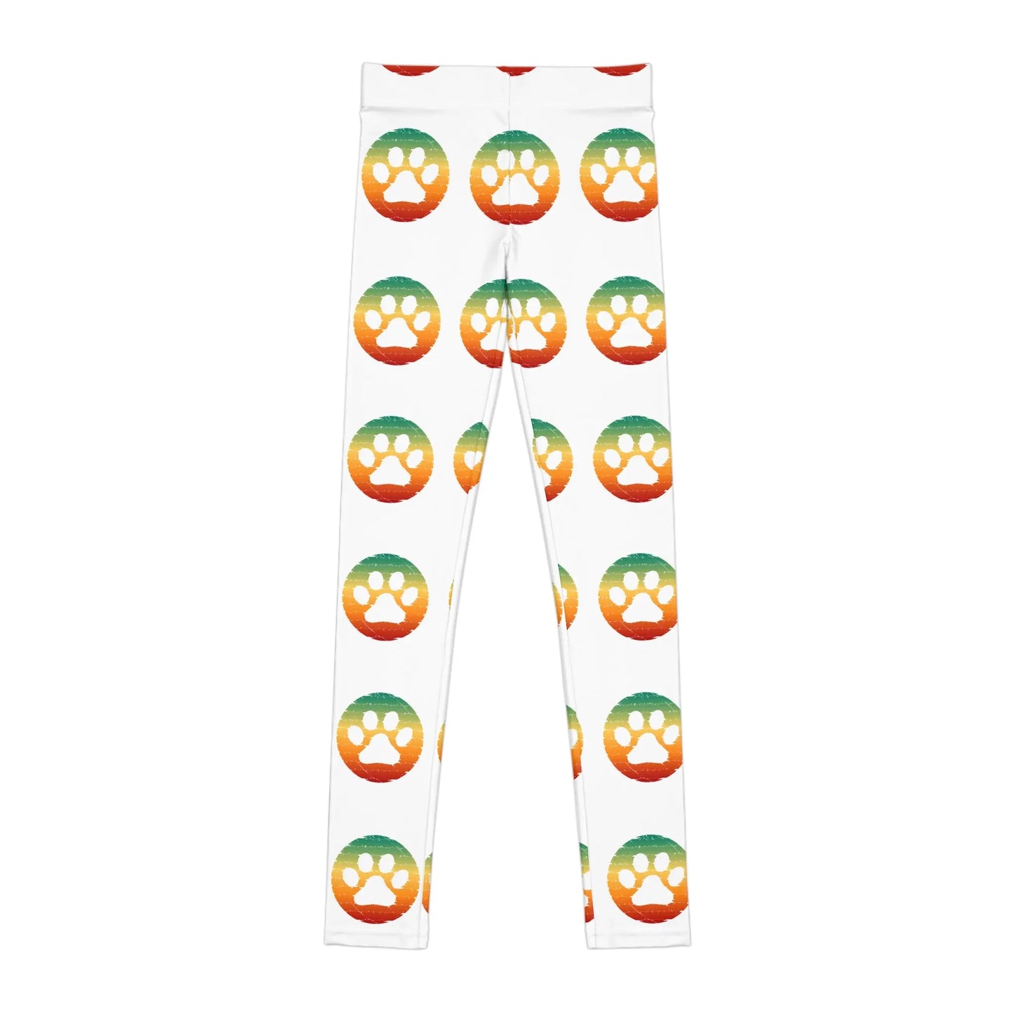 Colorful Paw Print Youth Leggings - Comfortable Activewear for Kids Printify