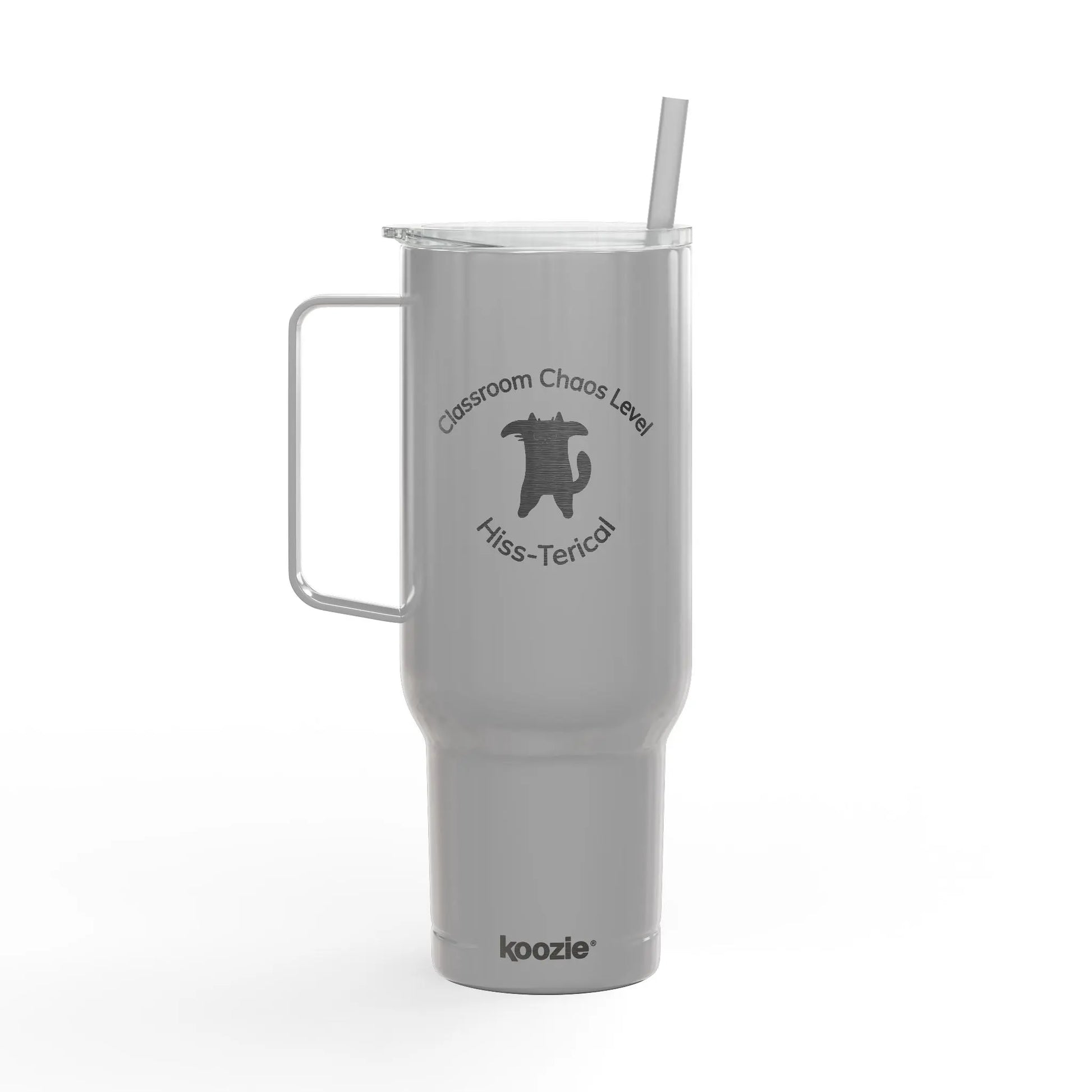 Classroom Chaos Level Hiss-terical 40 oz Insulated Tumbler for Teachers Printify