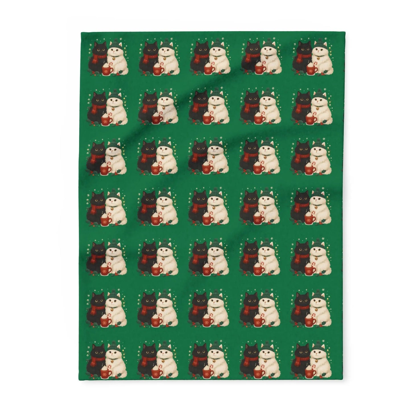 Christmas Polar Bear Fleece Blanket – Cute Holiday Arctic Pattern Printify