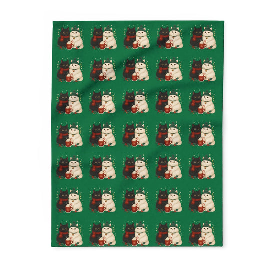 Christmas Polar Bear Fleece Blanket – Cute Holiday Arctic Pattern Printify