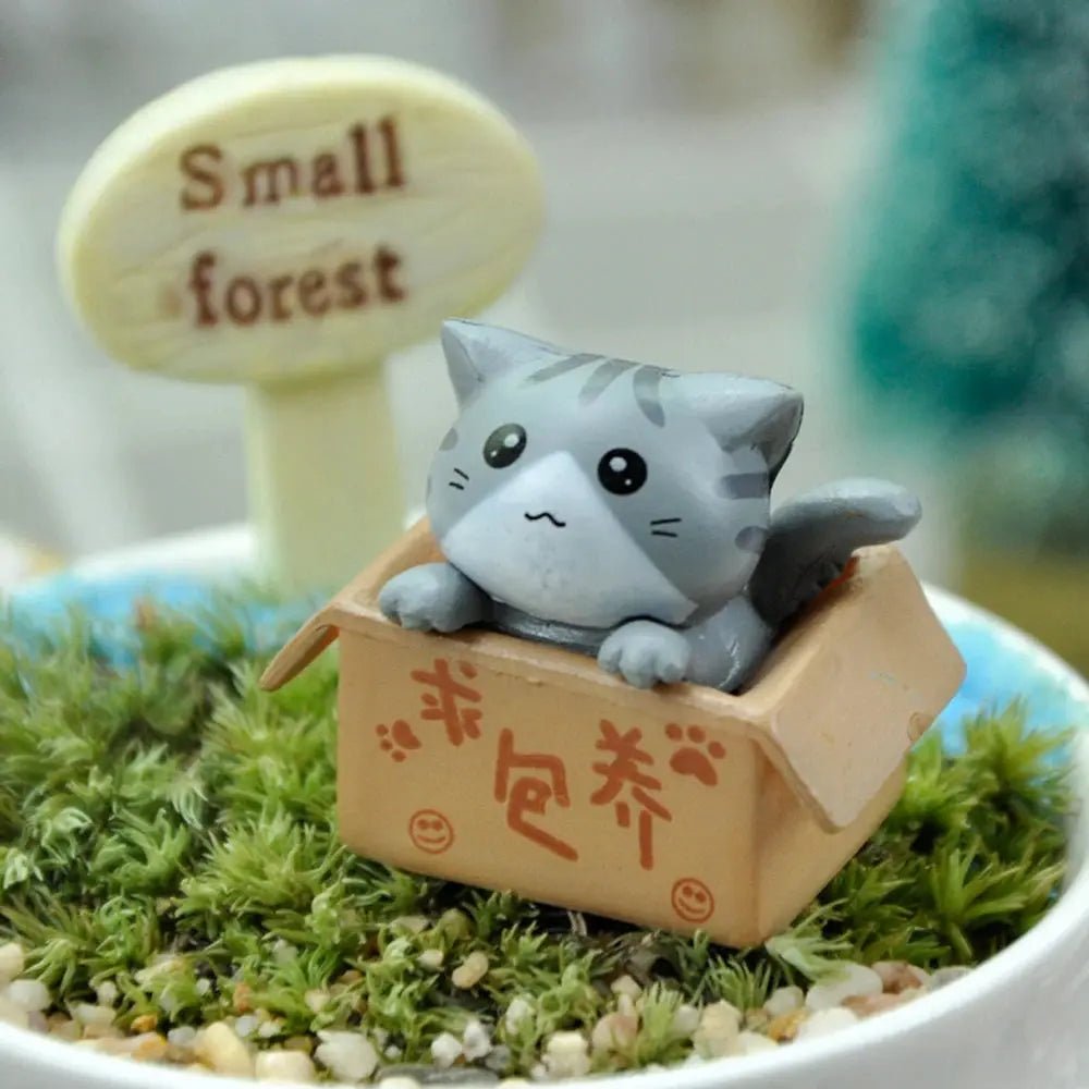1/4Pcs Kawaii Mini Cat Ornament Garden kitten statue Gift Kids Children Baby Room Decoration Toy Miniature Figurines Home Decor - FloofChonk