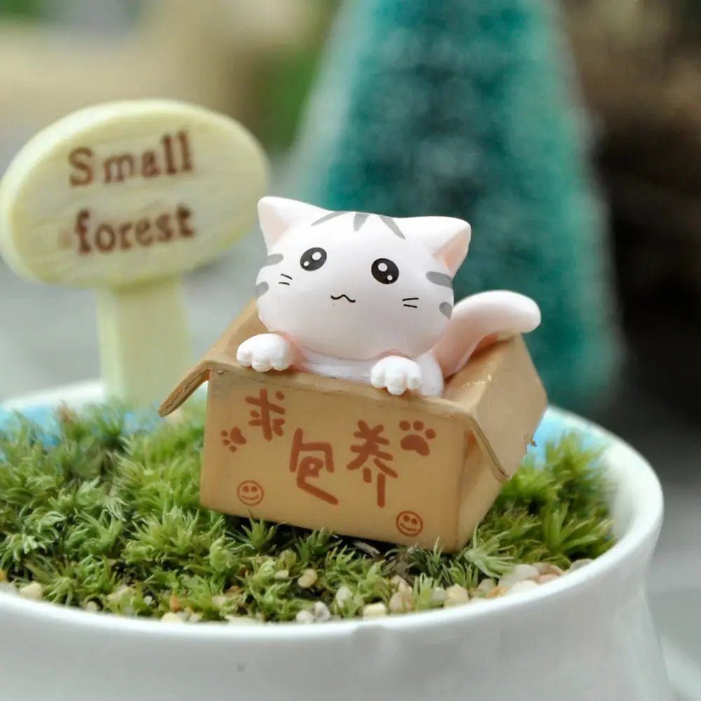 1/4Pcs Kawaii Mini Cat Ornament Garden kitten statue Gift Kids Children Baby Room Decoration Toy Miniature Figurines Home Decor - FloofChonk