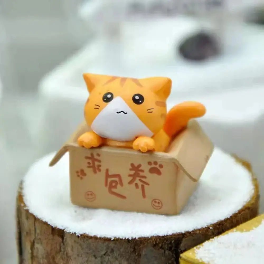 1/4Pcs Kawaii Mini Cat Ornament Garden kitten statue Gift Kids Children Baby Room Decoration Toy Miniature Figurines Home Decor - FloofChonk