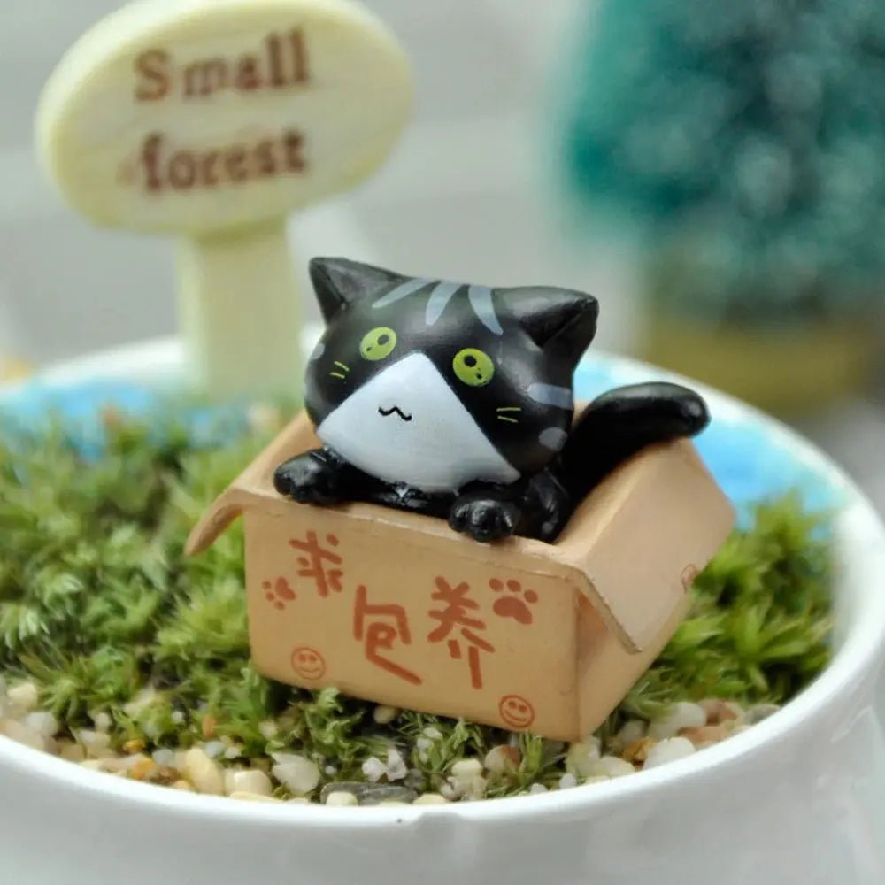 1/4Pcs Kawaii Mini Cat Ornament Garden kitten statue Gift Kids Children Baby Room Decoration Toy Miniature Figurines Home Decor - FloofChonk